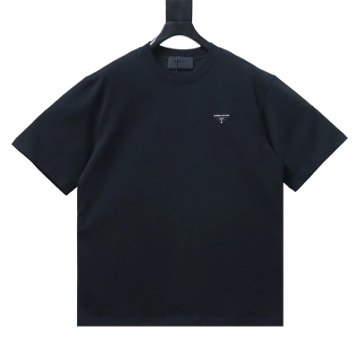 Prada Classic Triangle T-Shirt YL Black/White 02