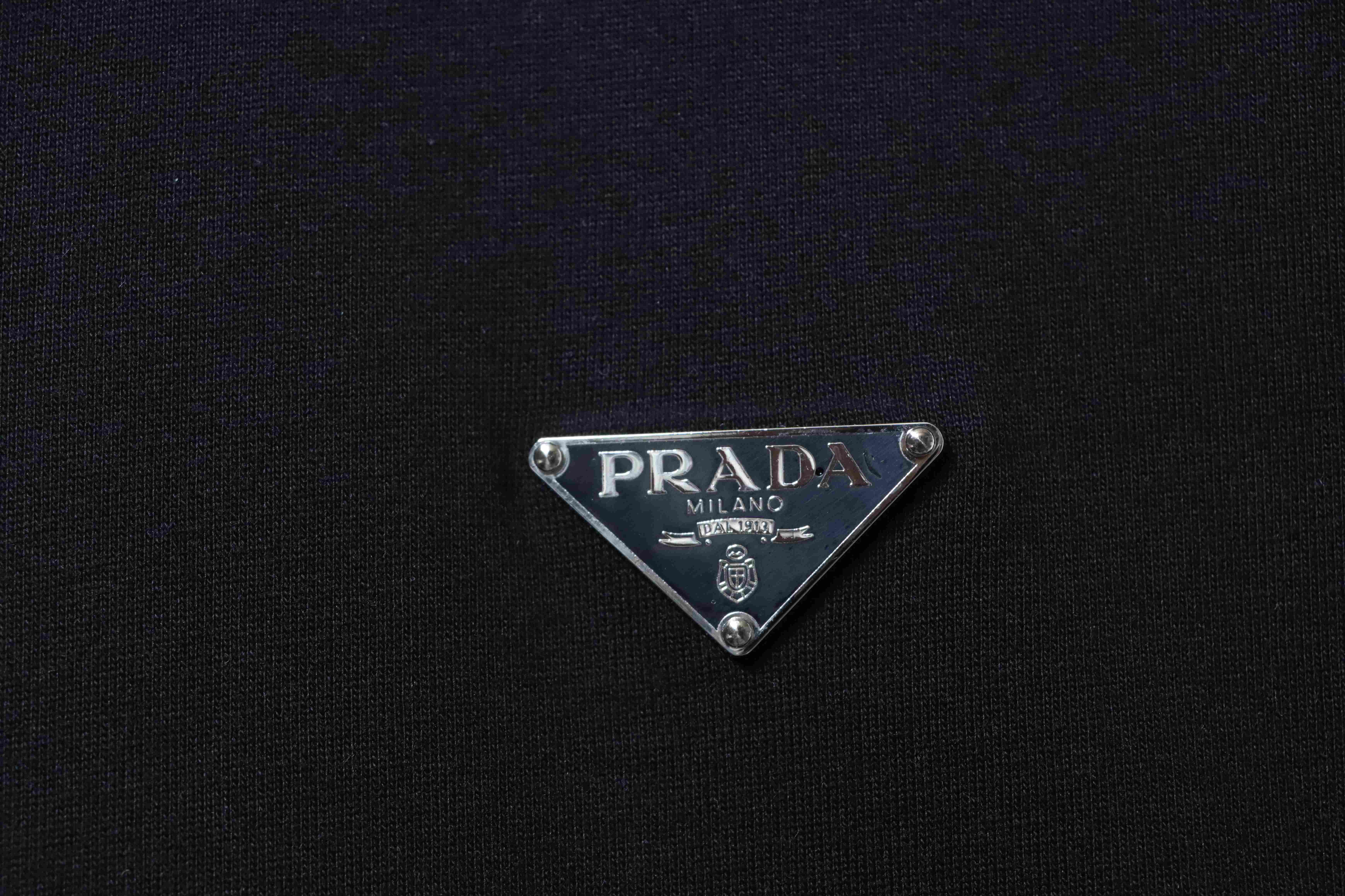 Prada Classic Triangle T-Shirt YL Black/White