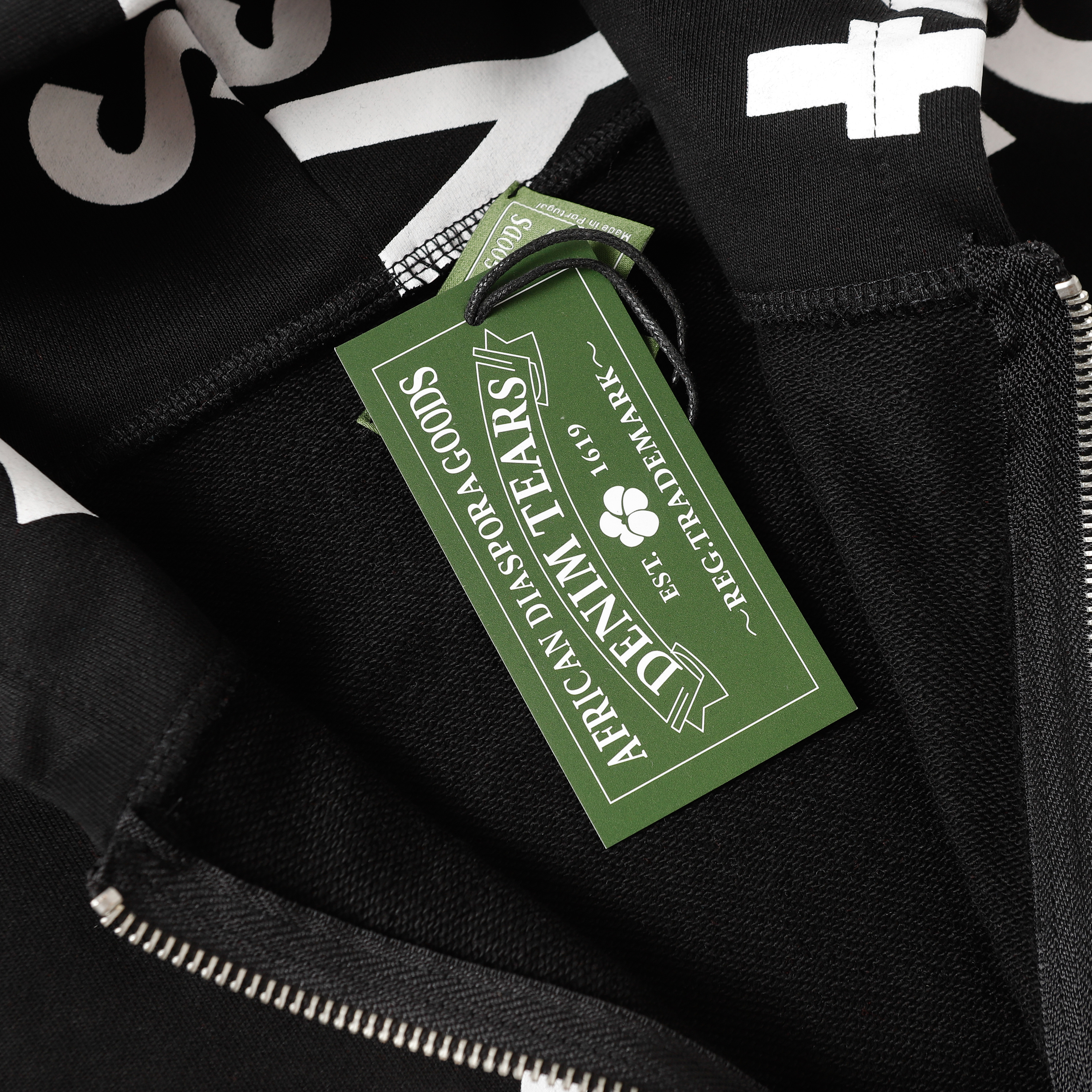 Denim Tears The Cotton Wreath Zipper Hoodie Jacket YL#6666 Black