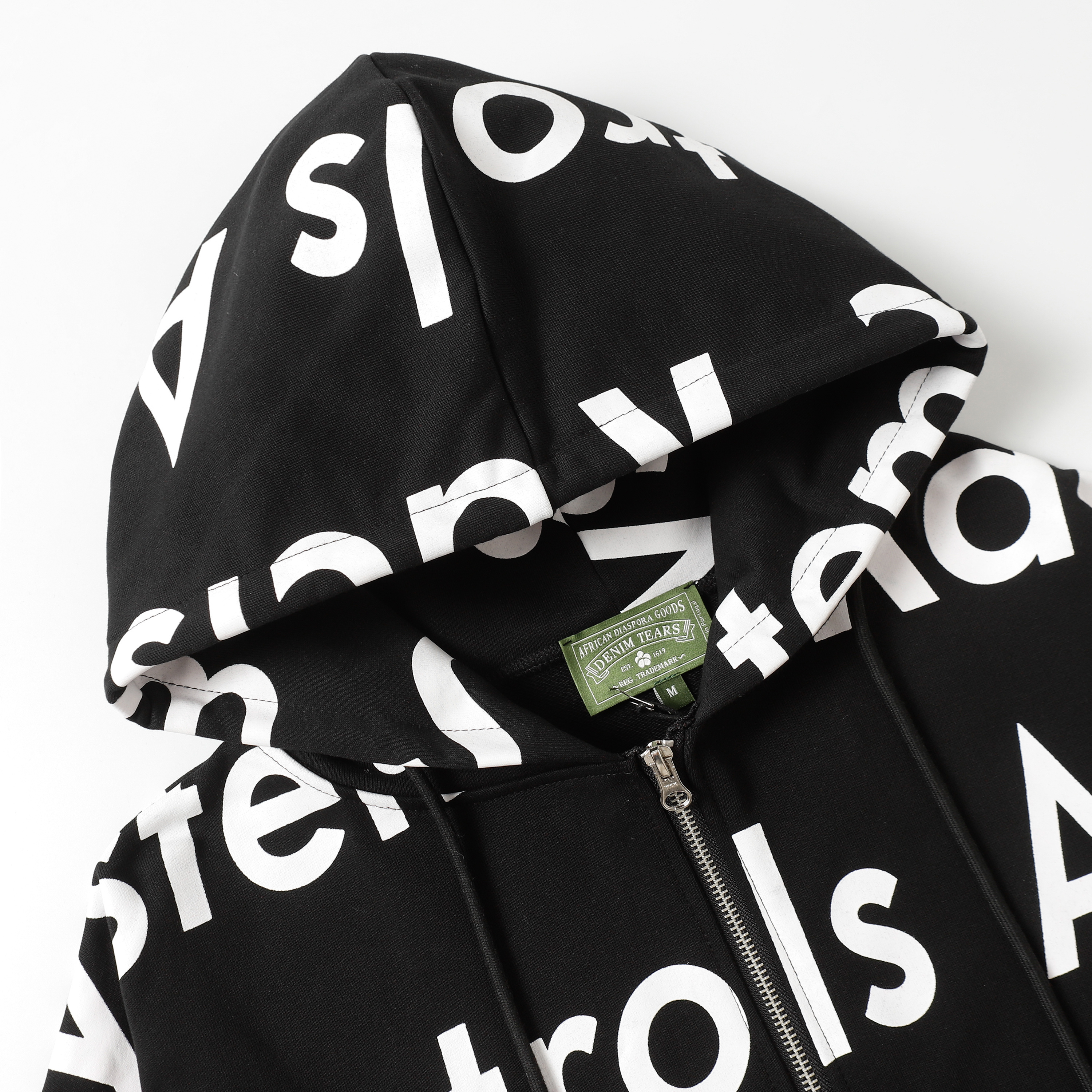 Denim Tears The Cotton Wreath Zipper Hoodie Jacket YL#6666 Black