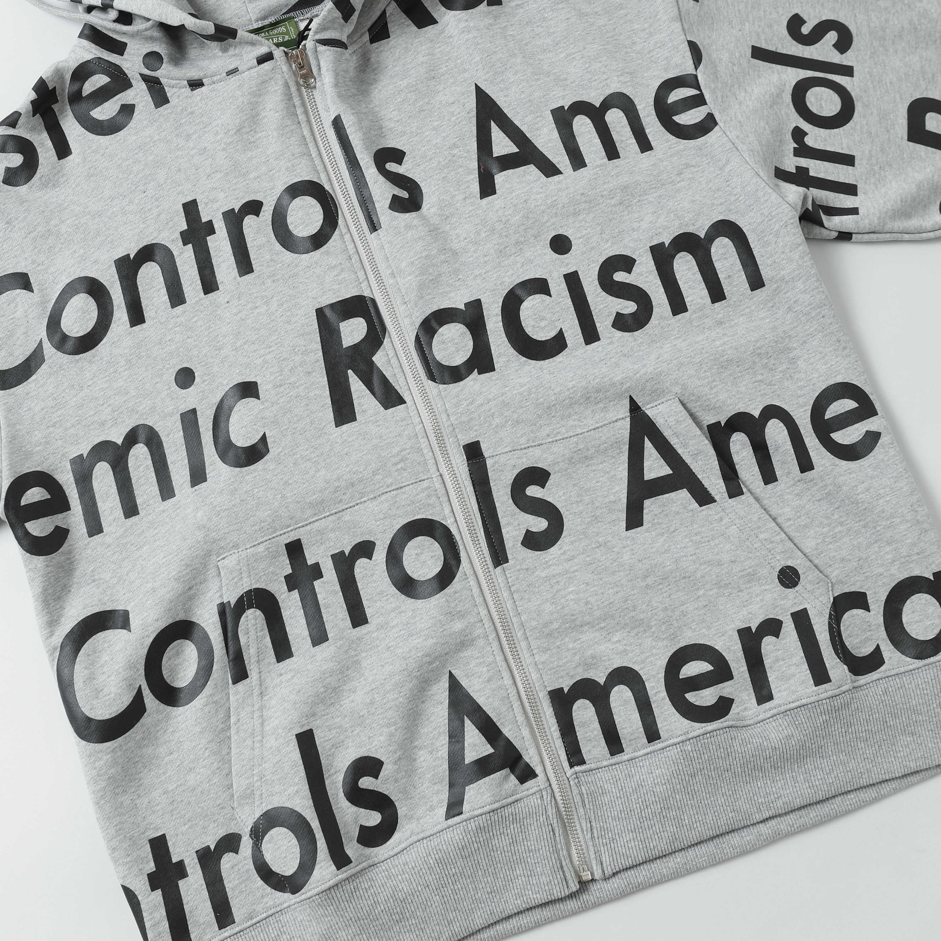 Denim Tears The Cotton Wreath Zipper Hoodie Jacket YL#6666 Grey