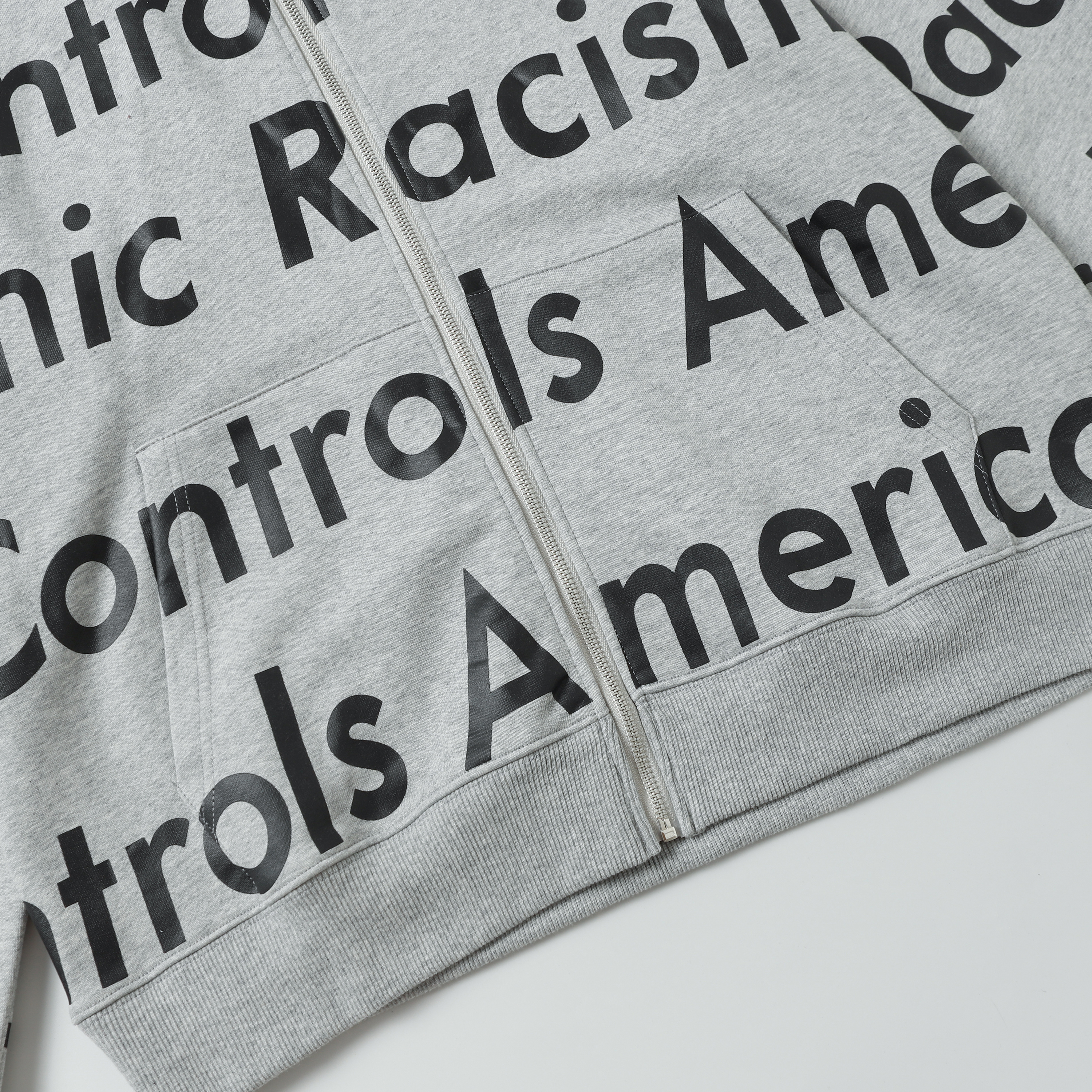 Denim Tears The Cotton Wreath Zipper Hoodie Jacket YL#6666 Grey