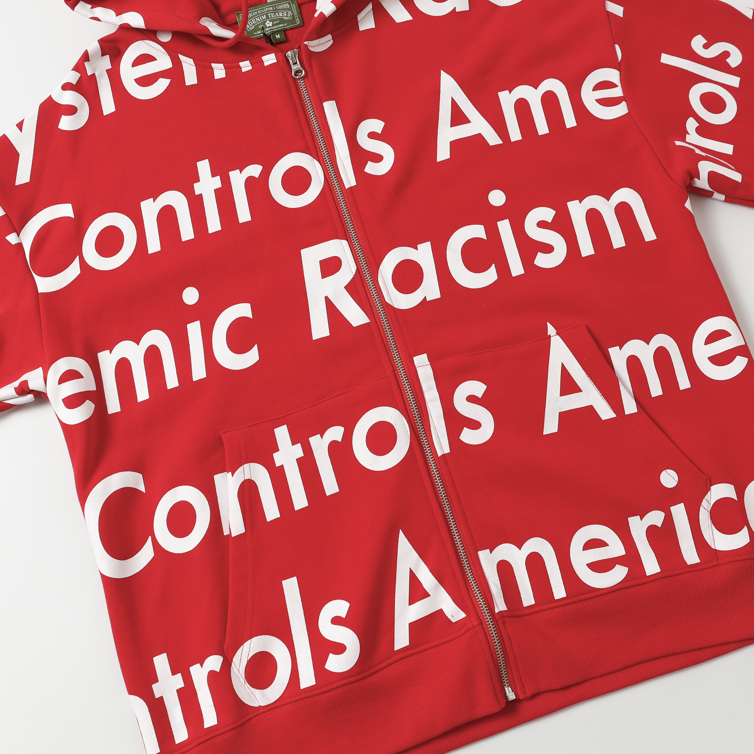 Denim Tears The Cotton Wreath Zipper Hoodie Jacket YL#6666 Red