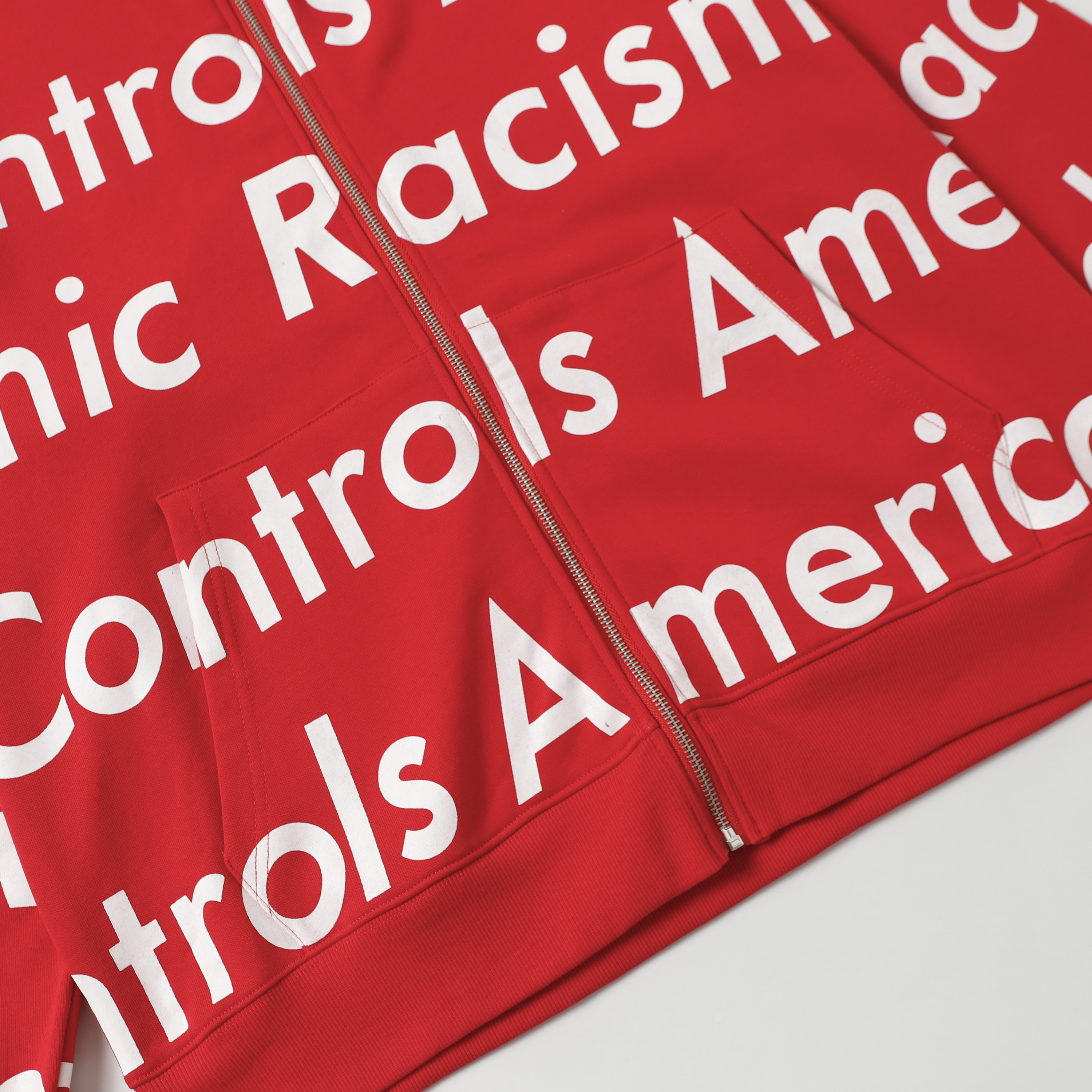 Denim Tears The Cotton Wreath Zipper Hoodie Jacket YL#6666 Red