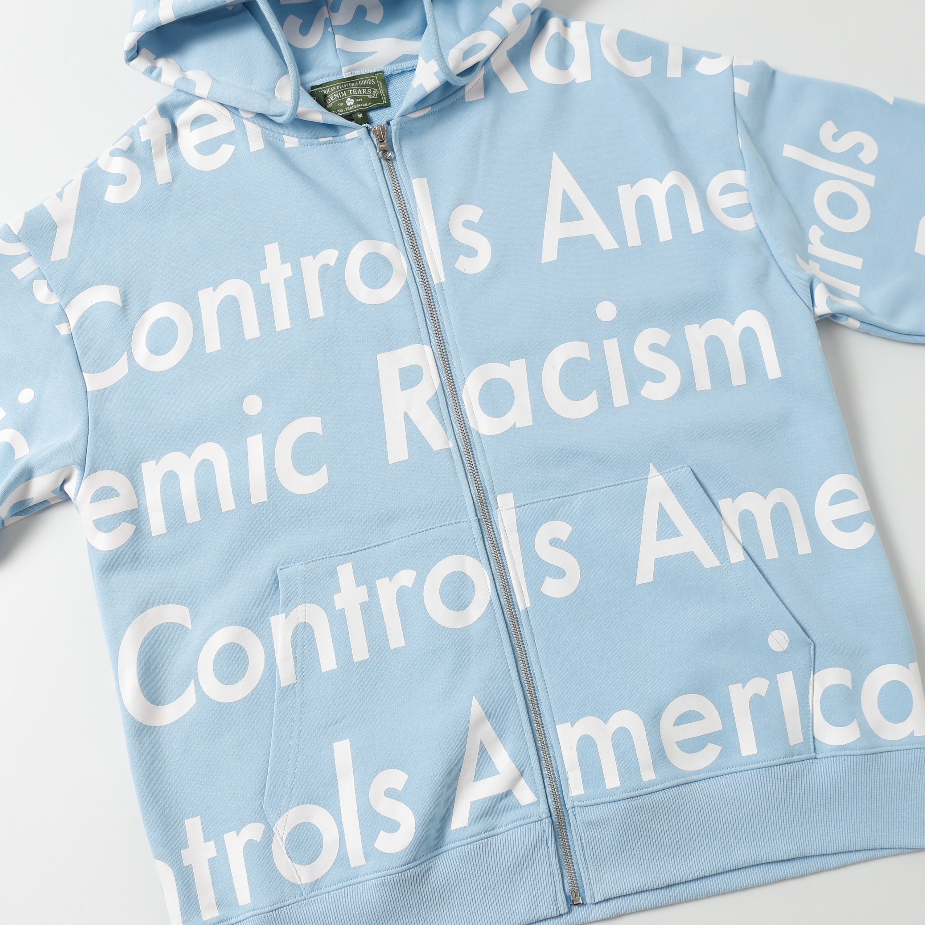 Denim Tears The Cotton Wreath Zipper Hoodie Jacket YL#6666 Sky Blue