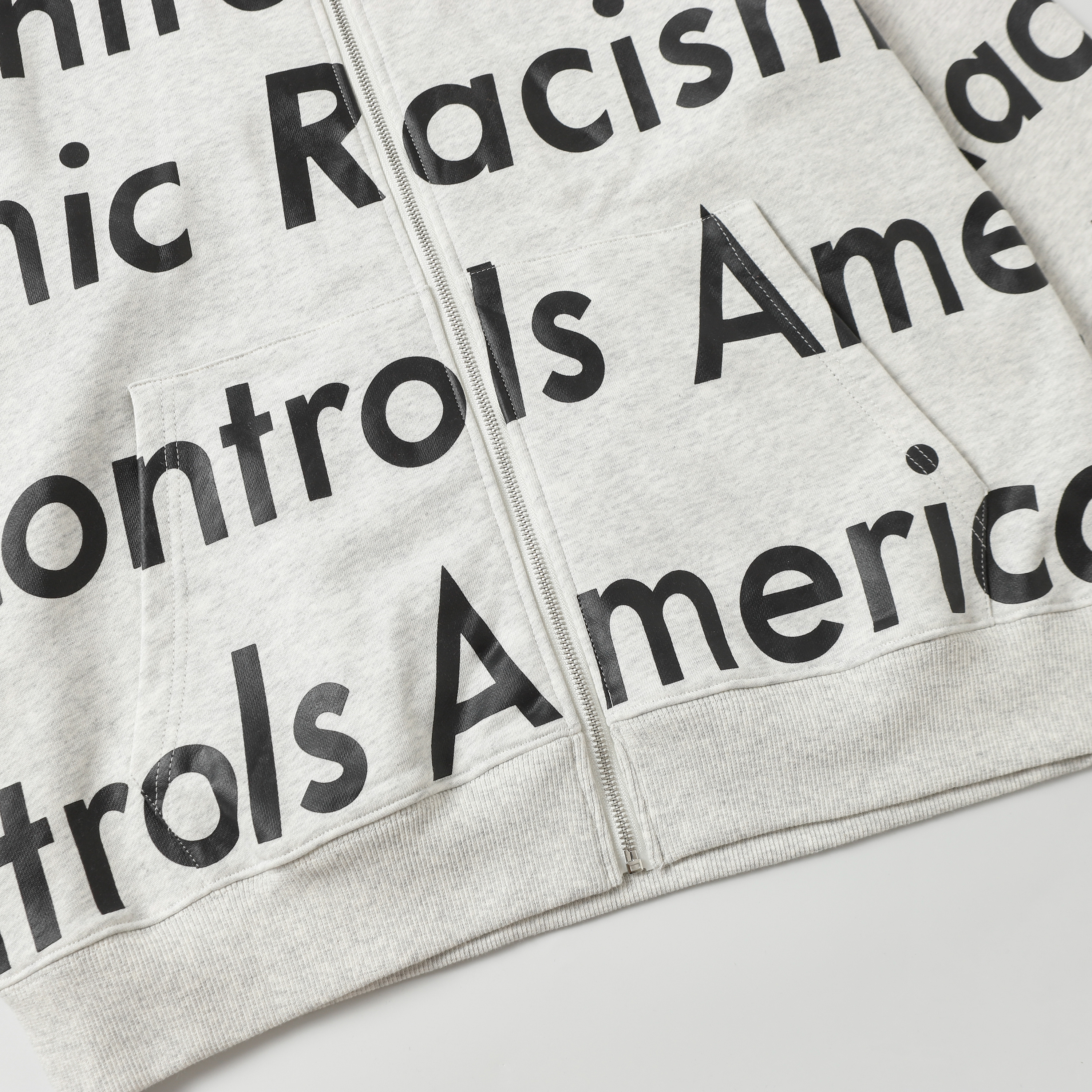 Denim Tears The Cotton Wreath Zipper Hoodie Jacket YL#6666 White Flower Ash