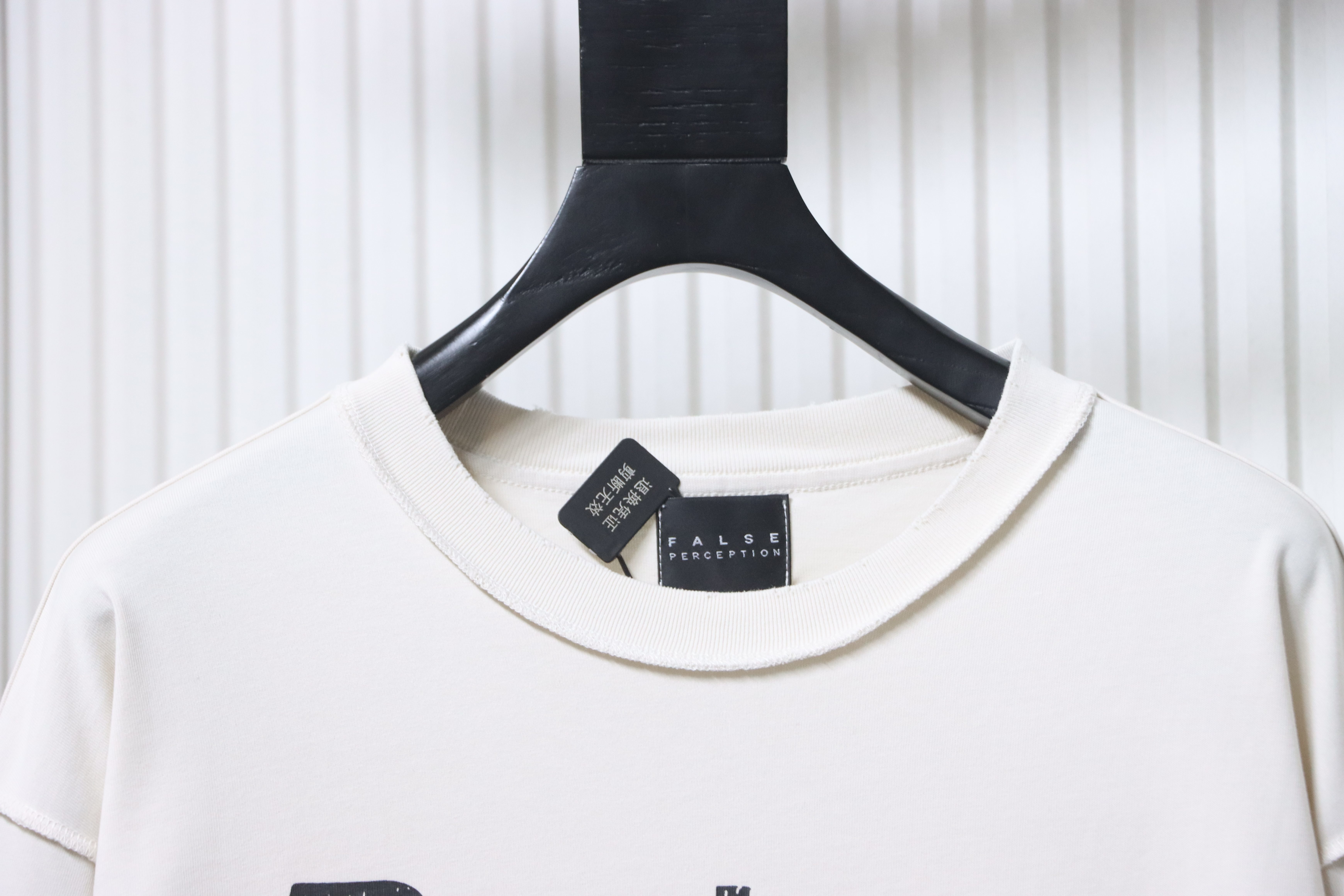 False Perception Barrage slogans washed Long Sleeves YL#190 White