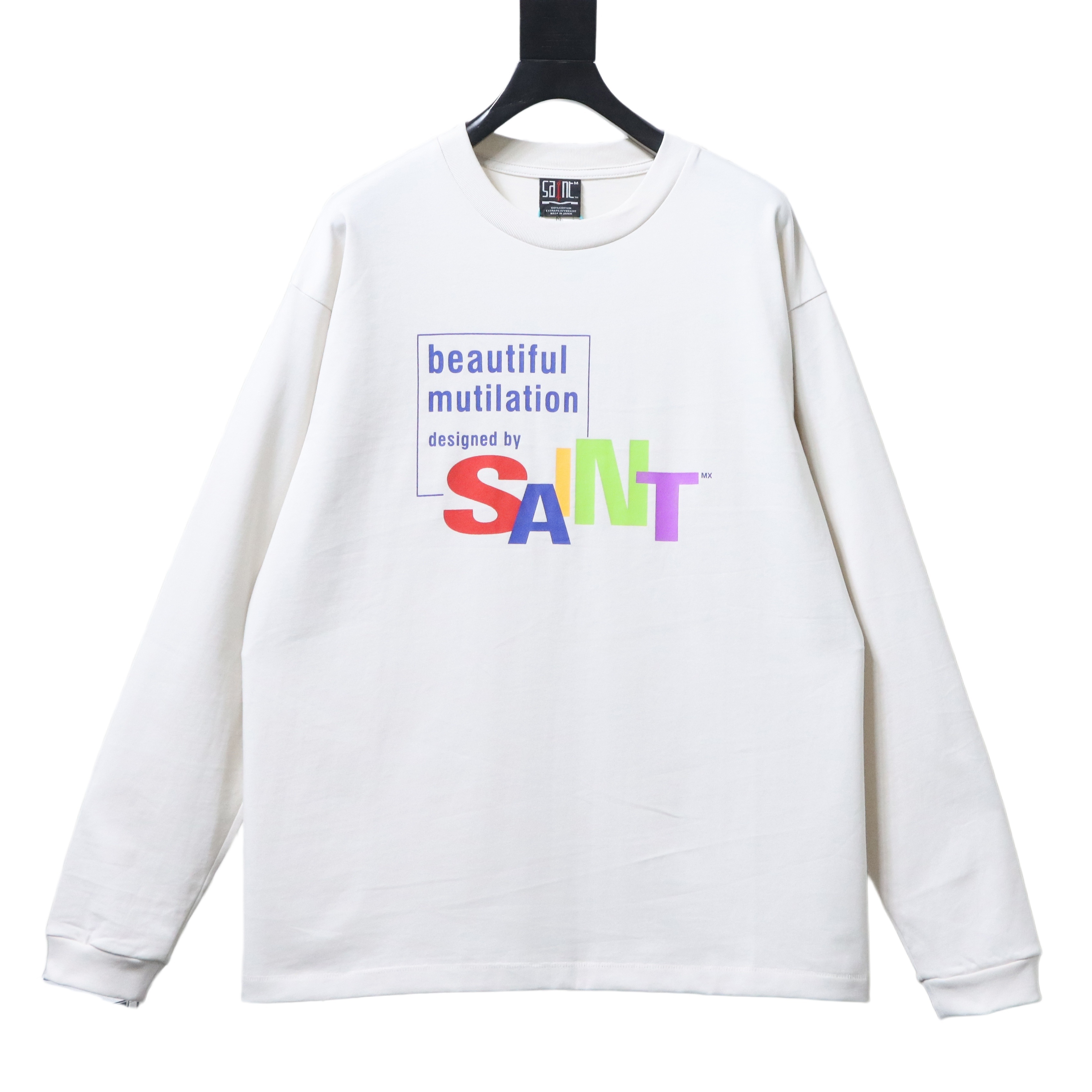Saint Michael Color Letter Long Sleeve YL#160 White