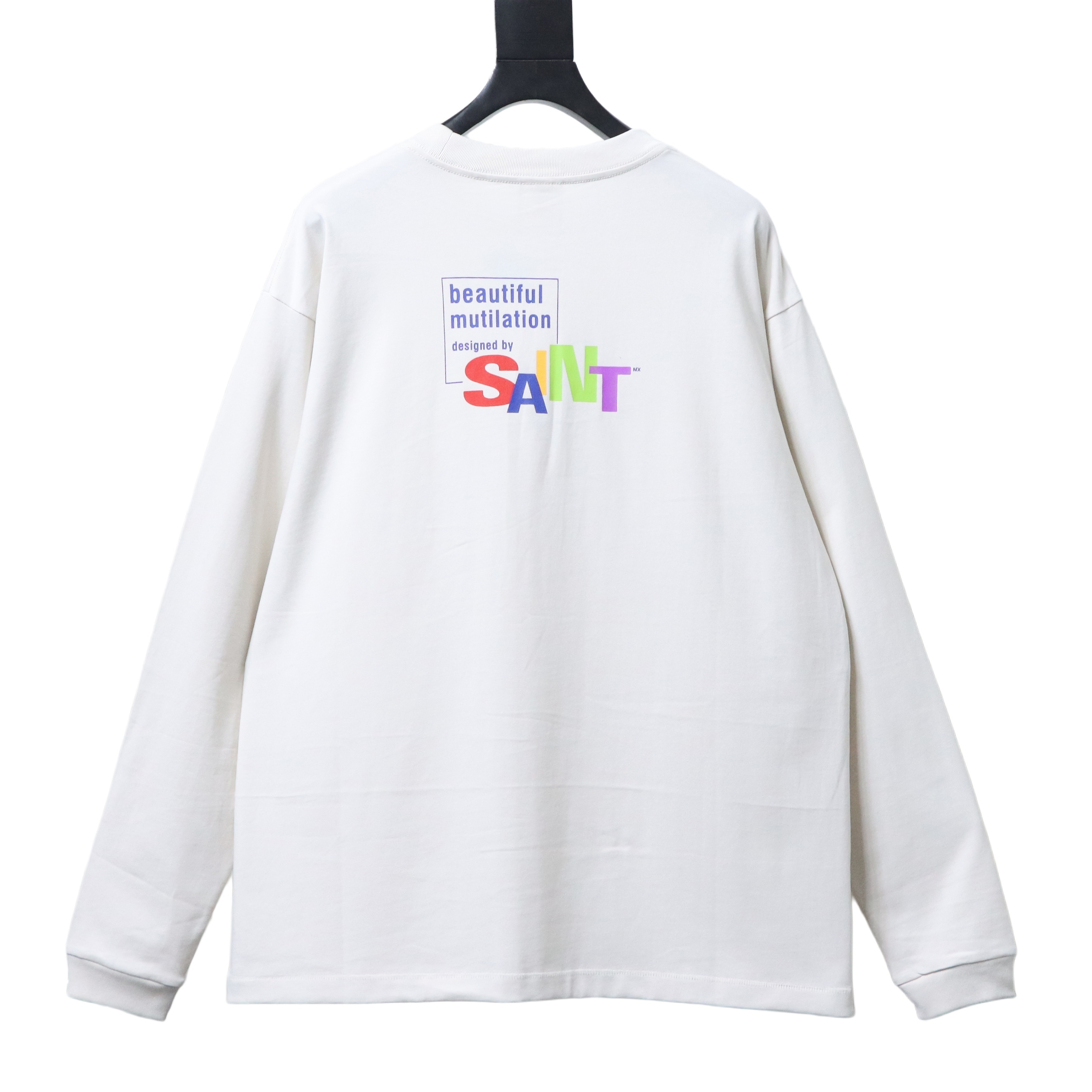 Saint Michael Color Letter Long Sleeve YL#160 White