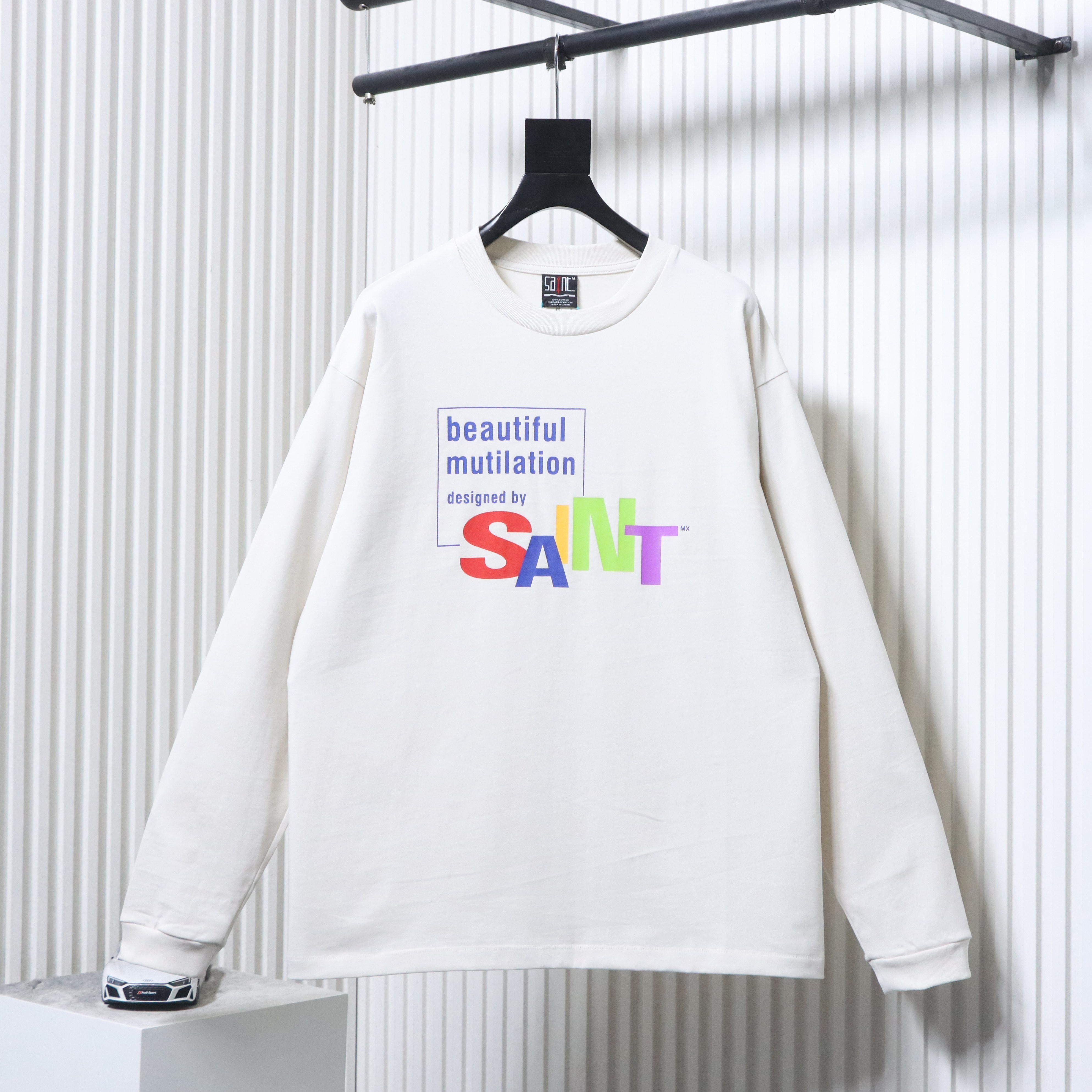 Saint Michael Color Letter Long Sleeve YL#160 White