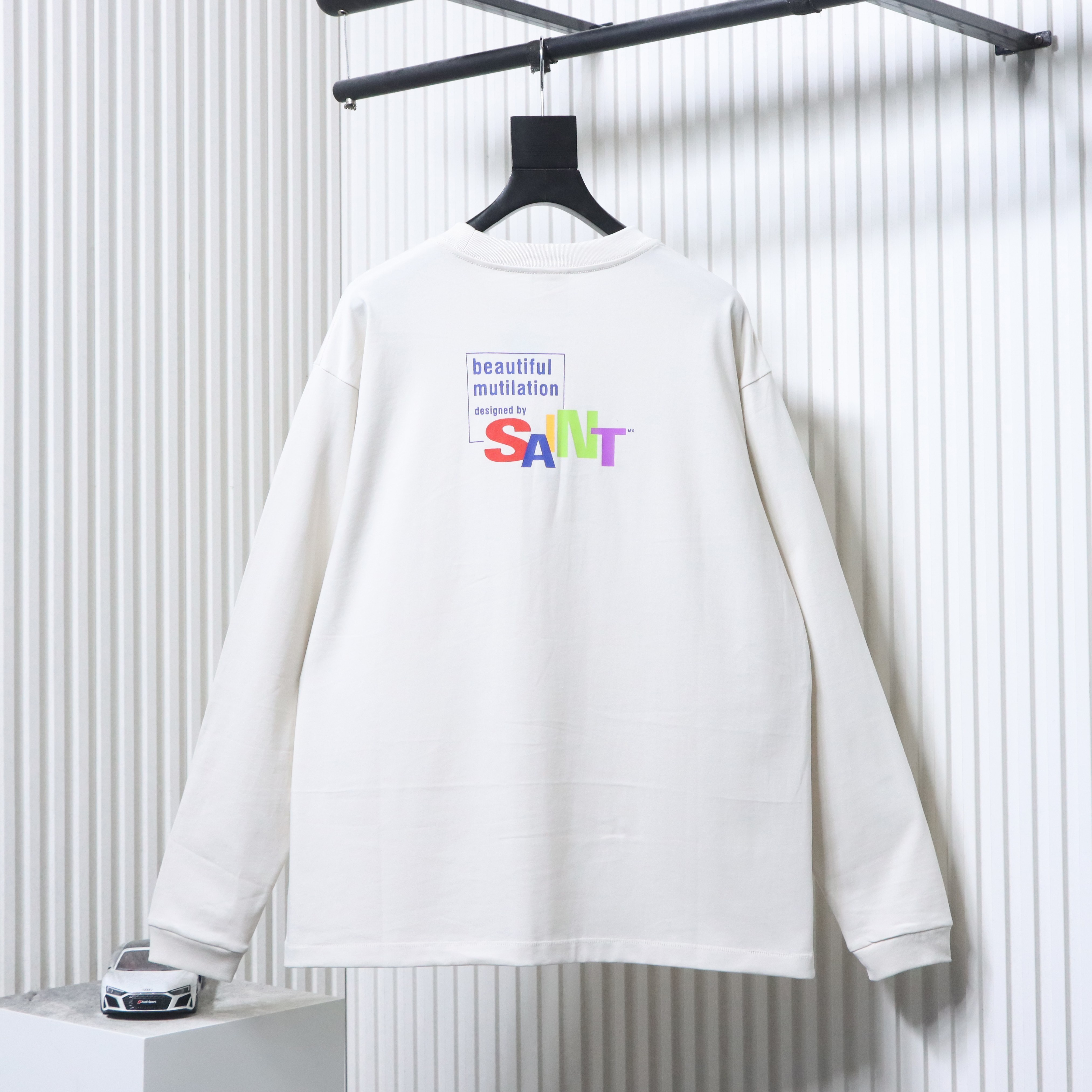 Saint Michael Color Letter Long Sleeve YL#160 White
