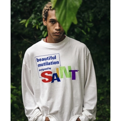 Saint Michael Color Letter Long Sleeve YL#160 White 02