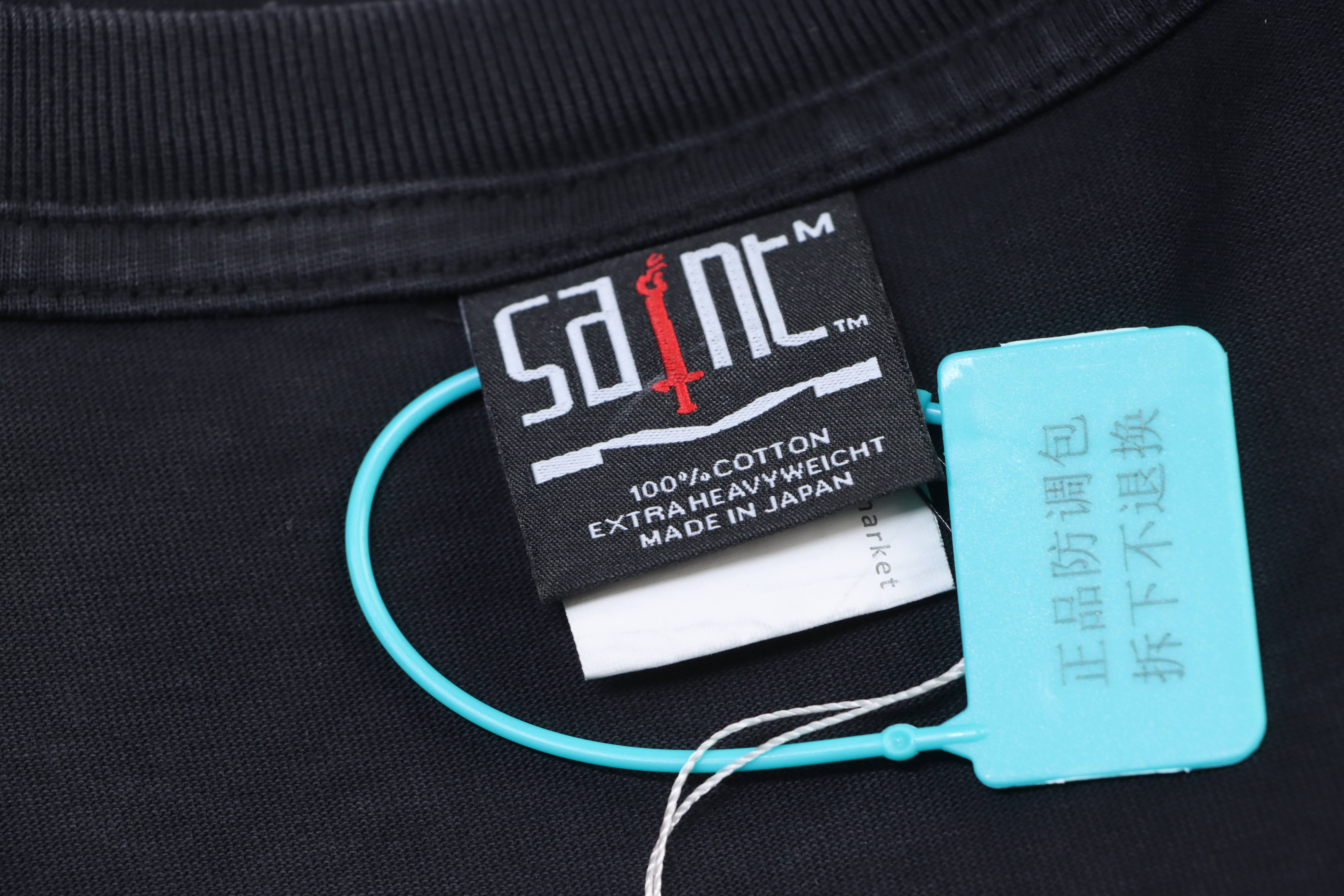 Saint Michael Distressed Motorcycle Style T-Shirt YL#170 Black