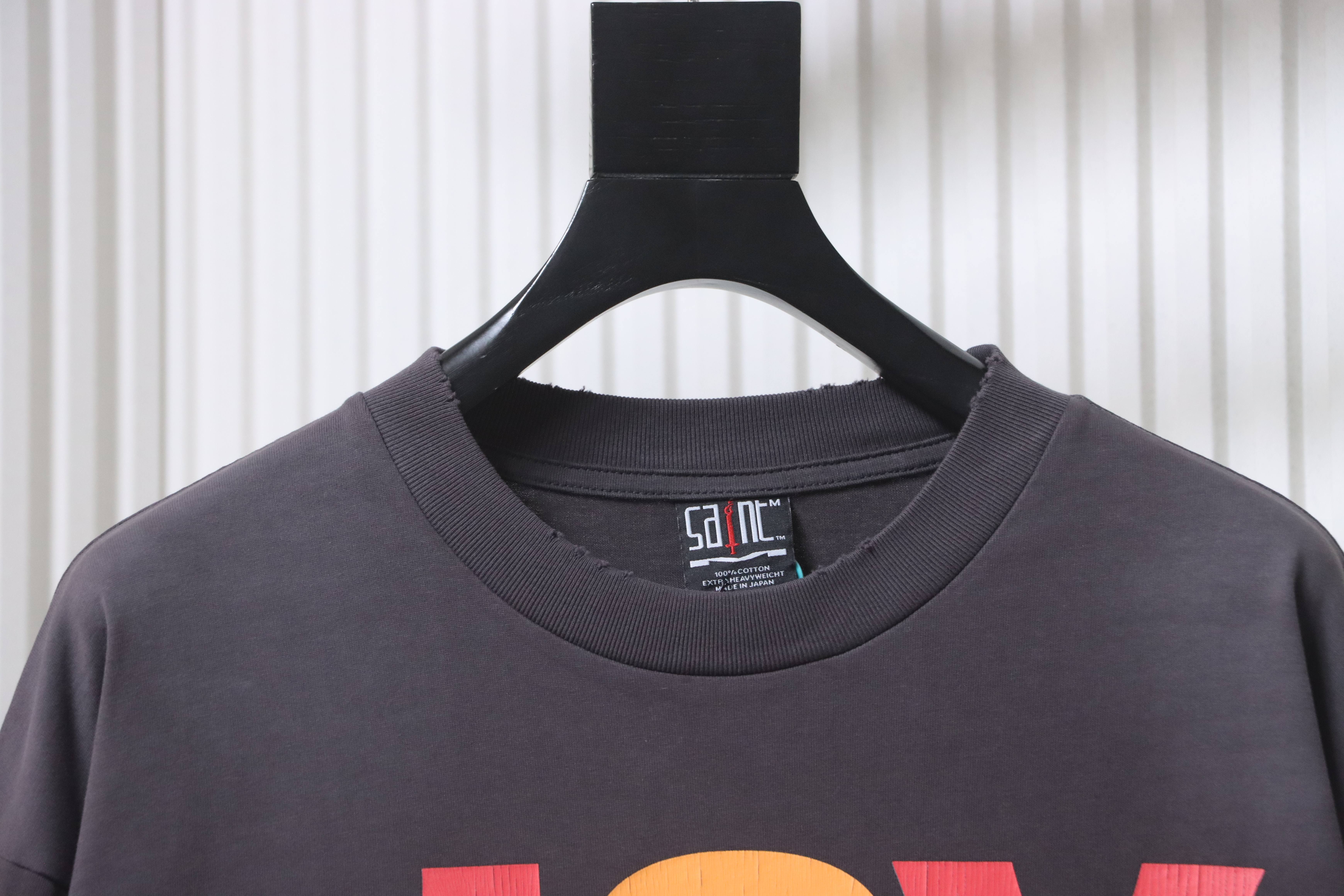 Saint Michael Distressed Tie-Dye Long Sleeve YL #190 Black Brown