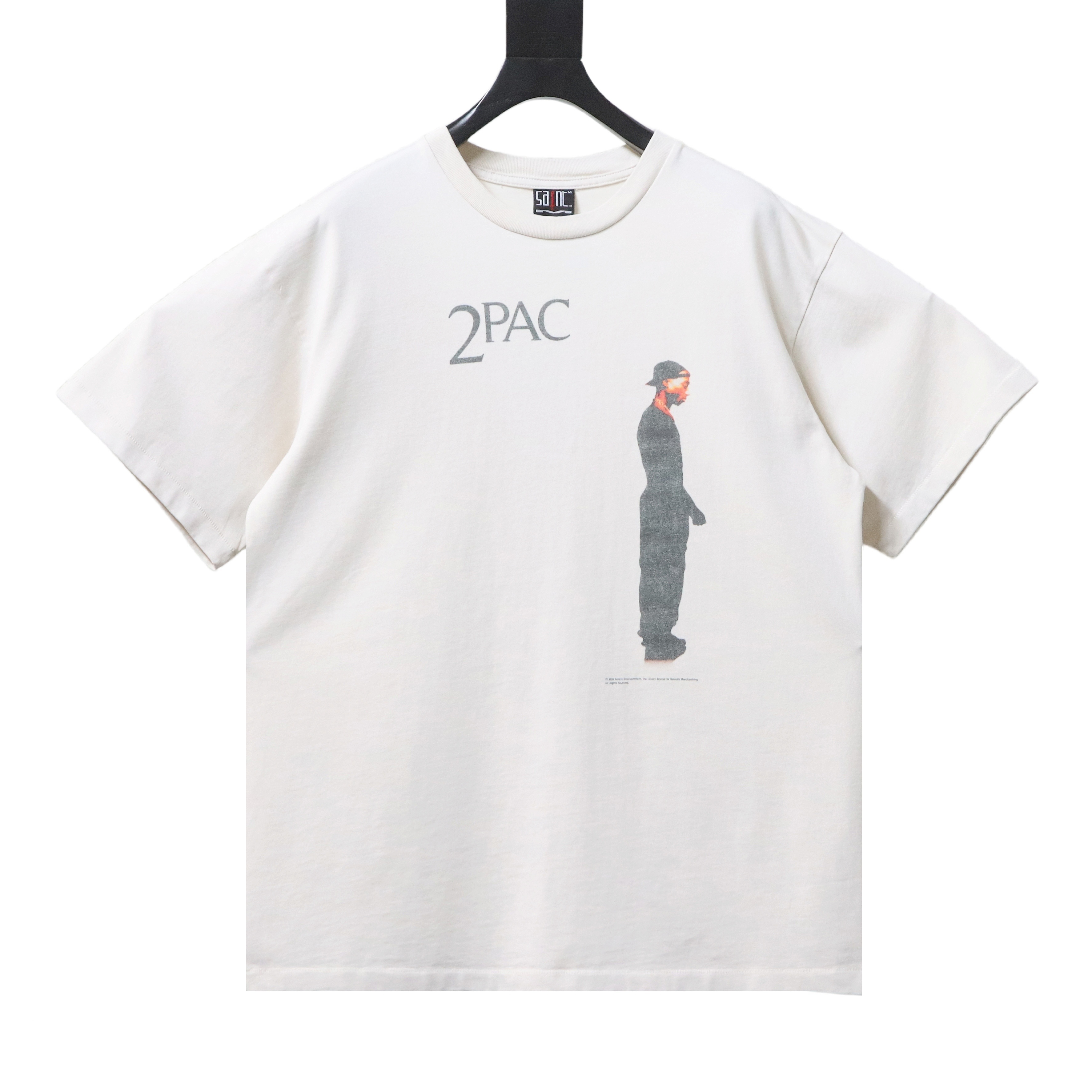 Saint Michael 25ss 2PAC Cross Portrait Print T-shirt YL#150 White