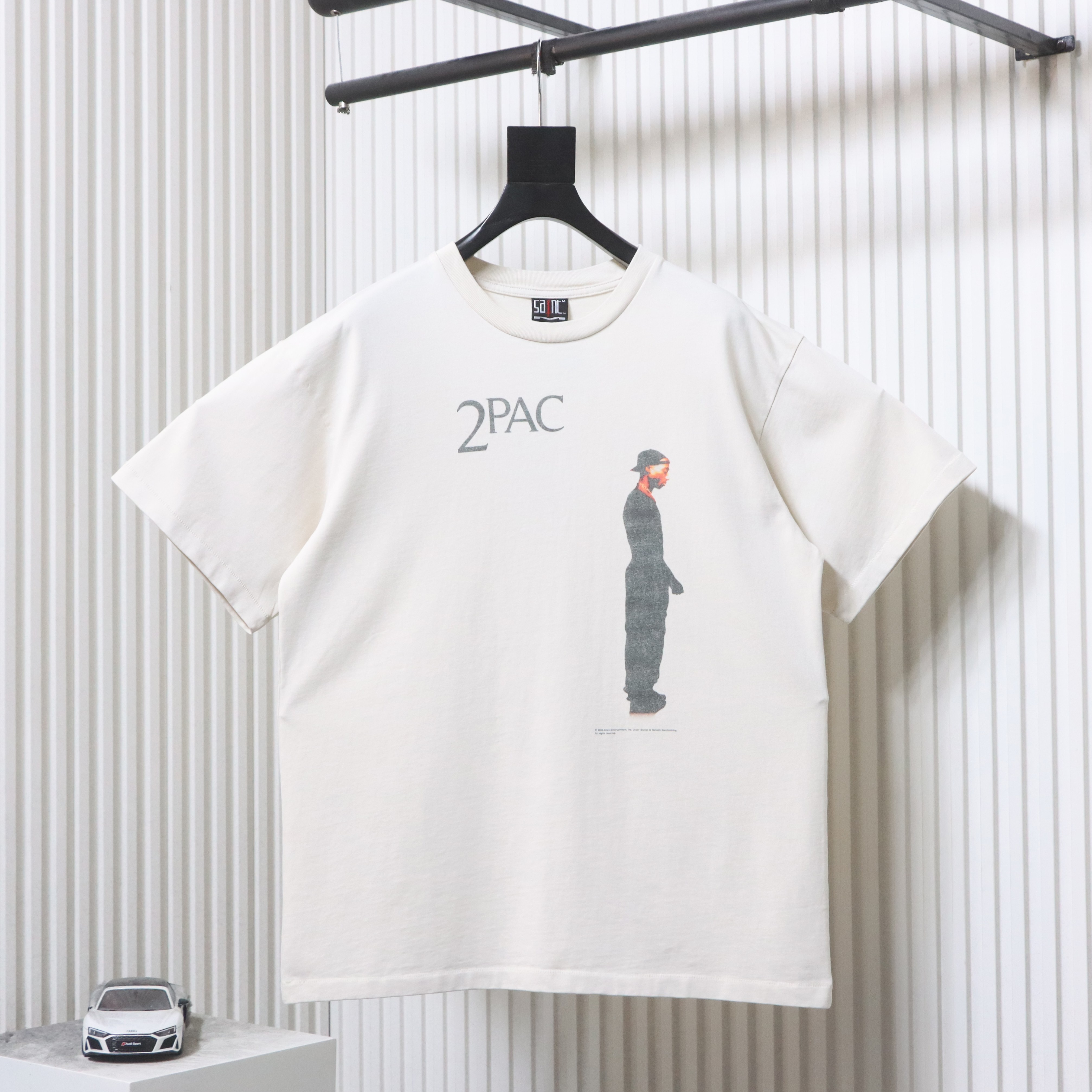 Saint Michael 25ss 2PAC Cross Portrait Print T-shirt YL#150 White