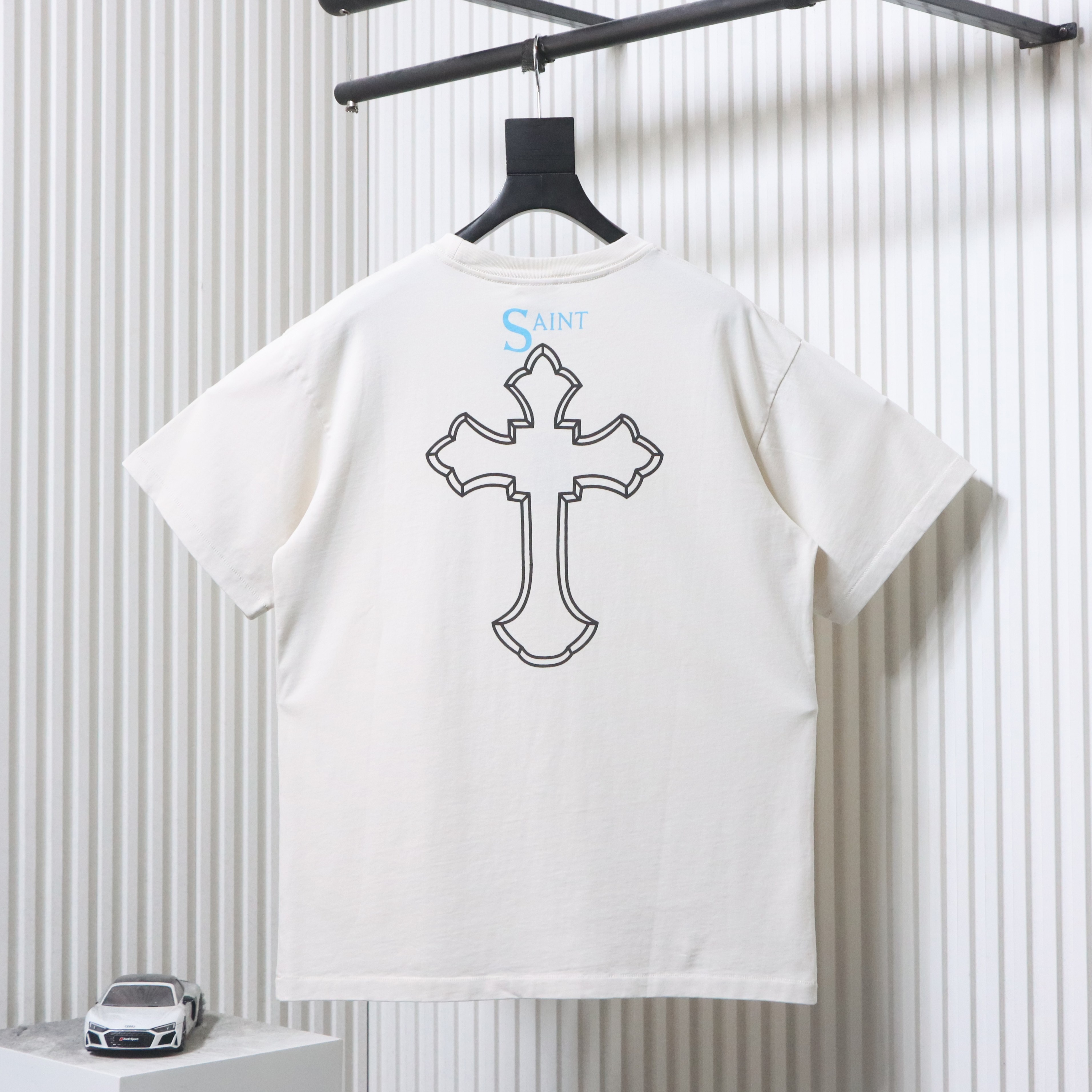 Saint Michael 25ss 2PAC Cross Portrait Print T-shirt YL#150 White