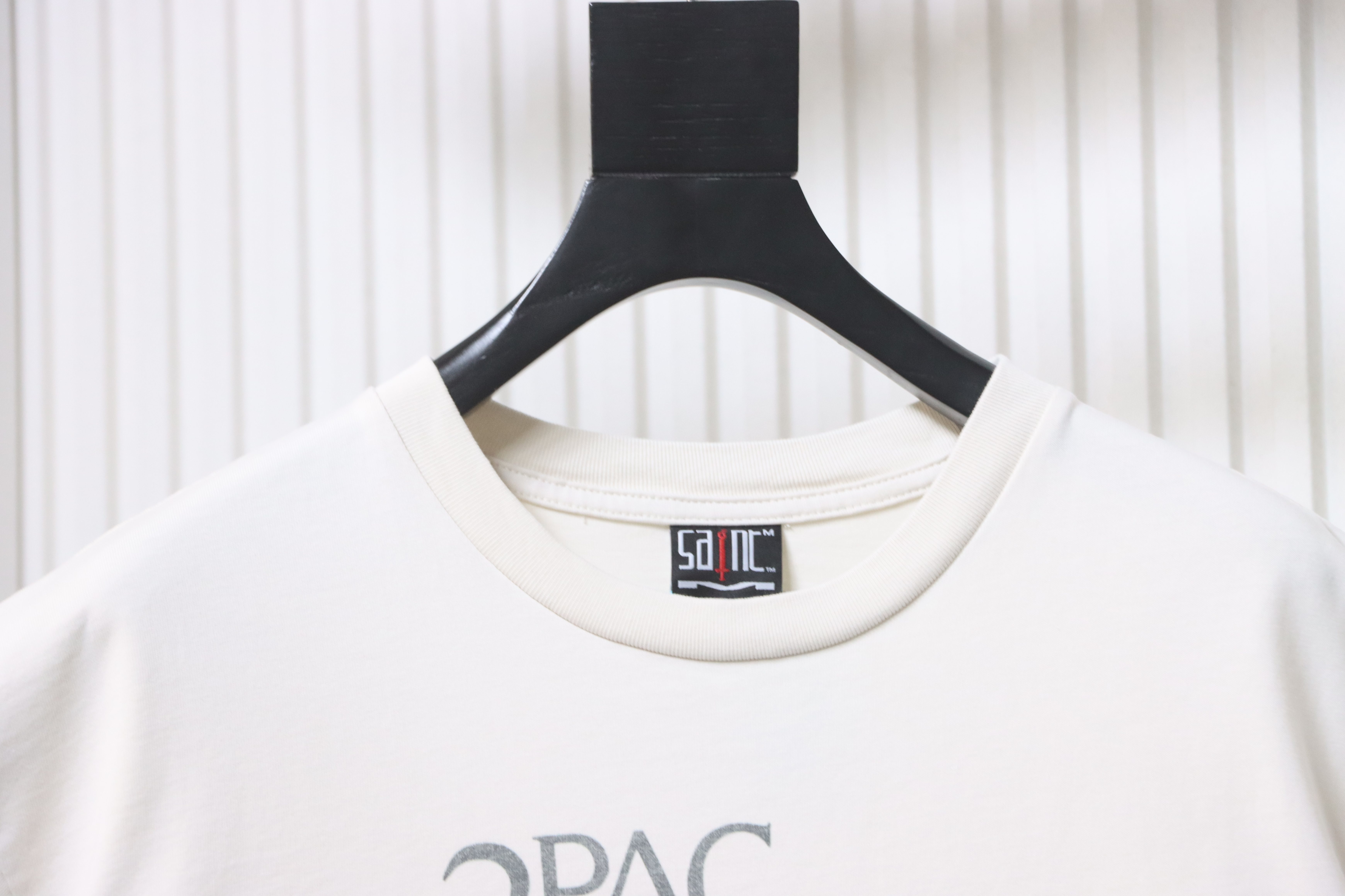 Saint Michael 25ss 2PAC Cross Portrait Print T-shirt YL#150 White