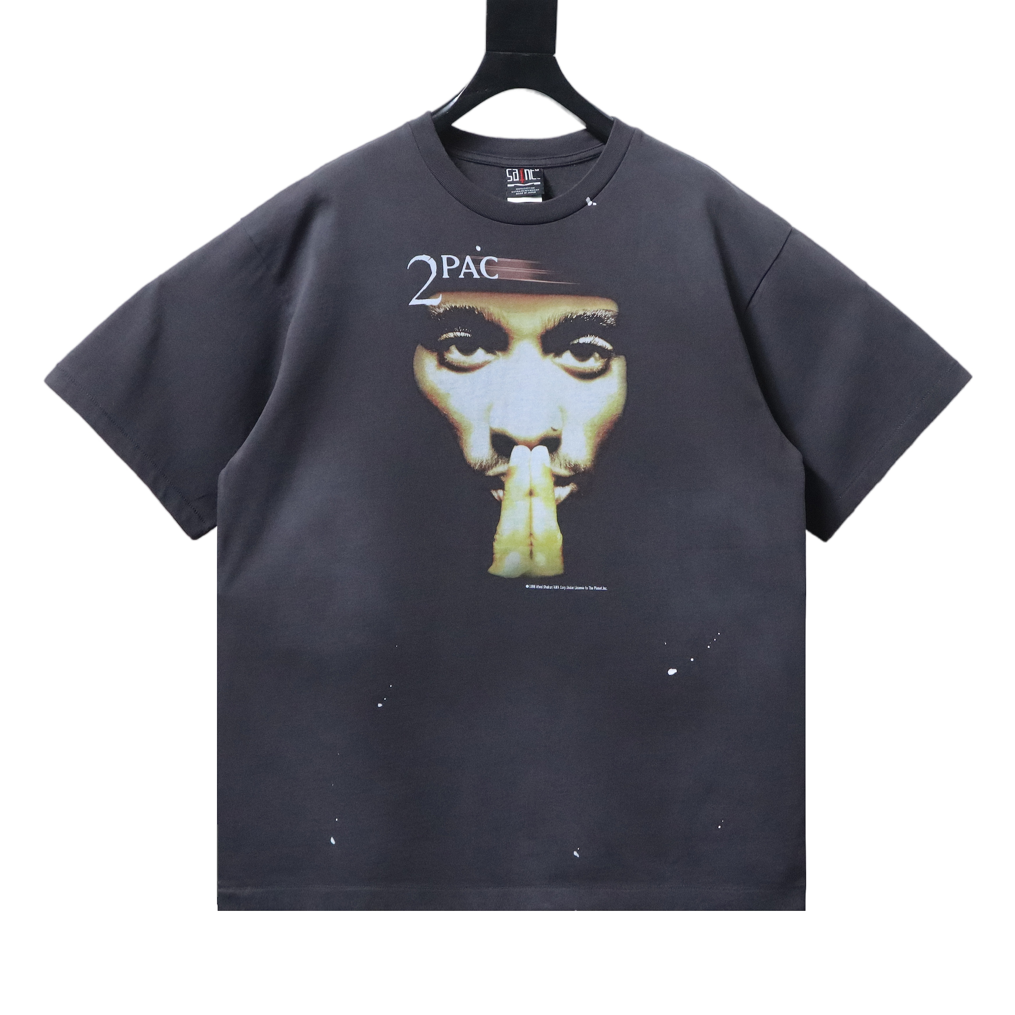 Saint Michael 2pac Face Print T-shirt YL#170 Black