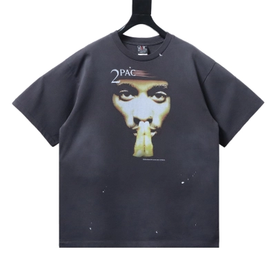 Saint Michael 2pac Face Print T-shirt YL#170 Black 01