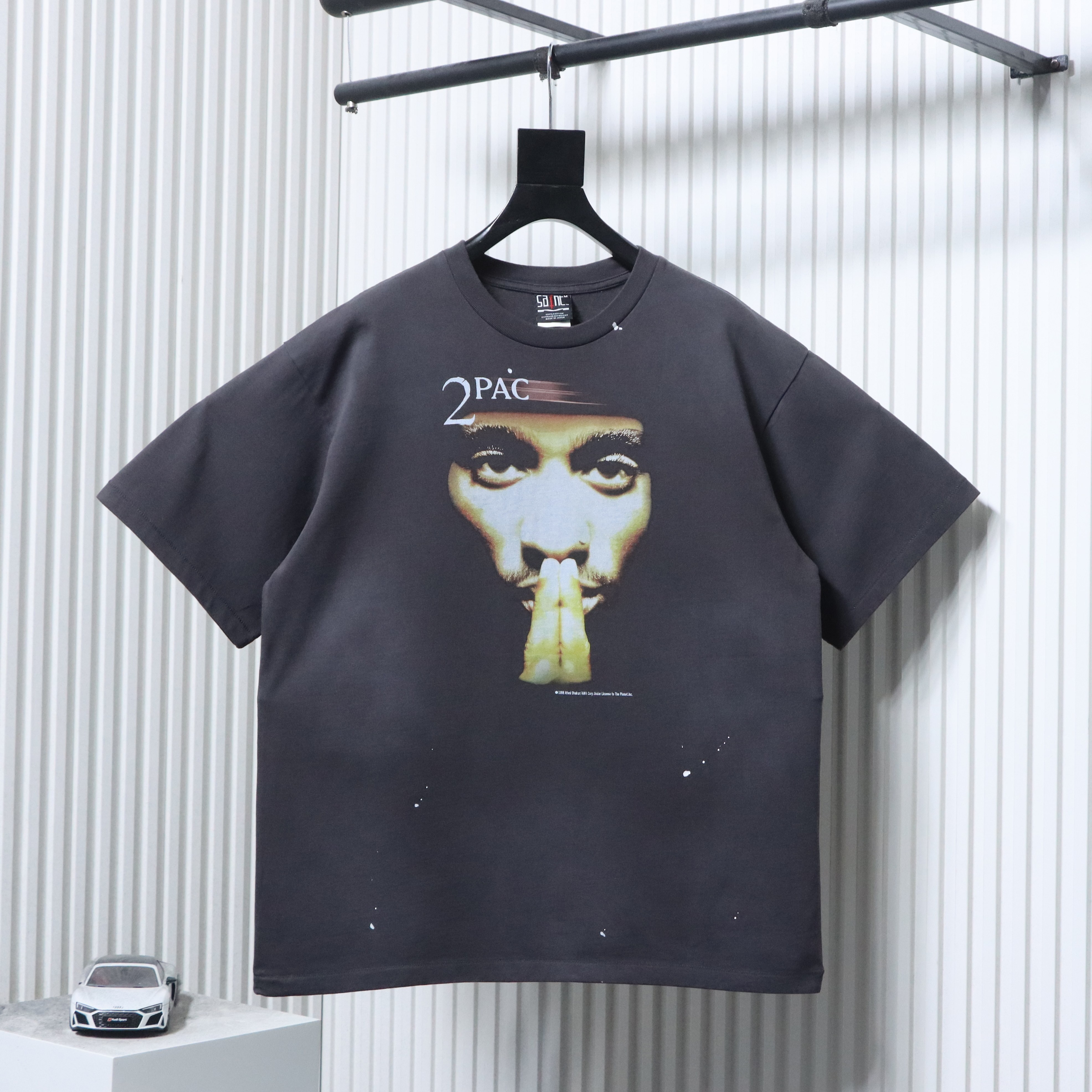 Saint Michael 2pac Face Print T-shirt YL#170 Black