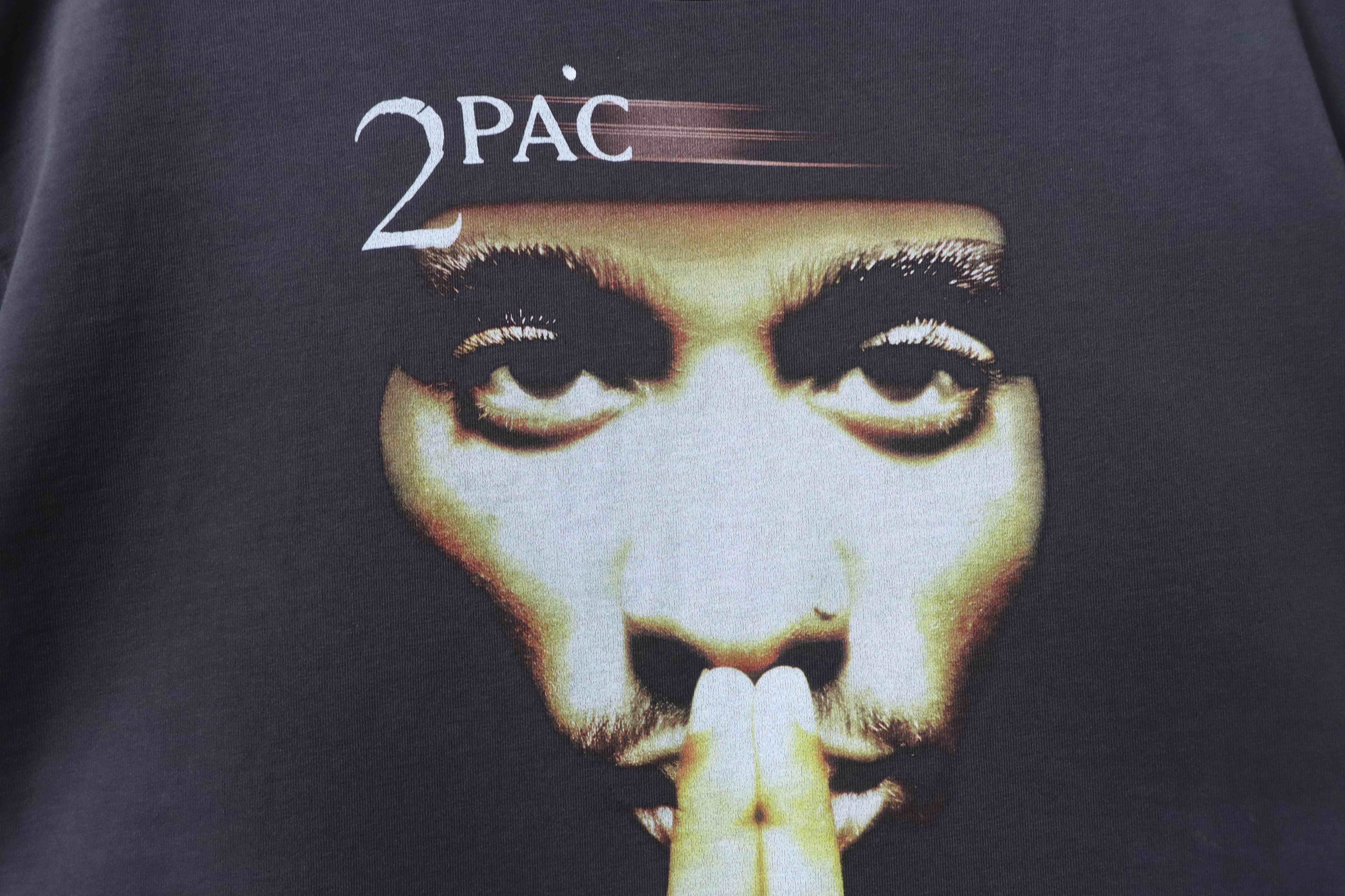Saint Michael 2pac Face Print T-shirt YL#170 Black