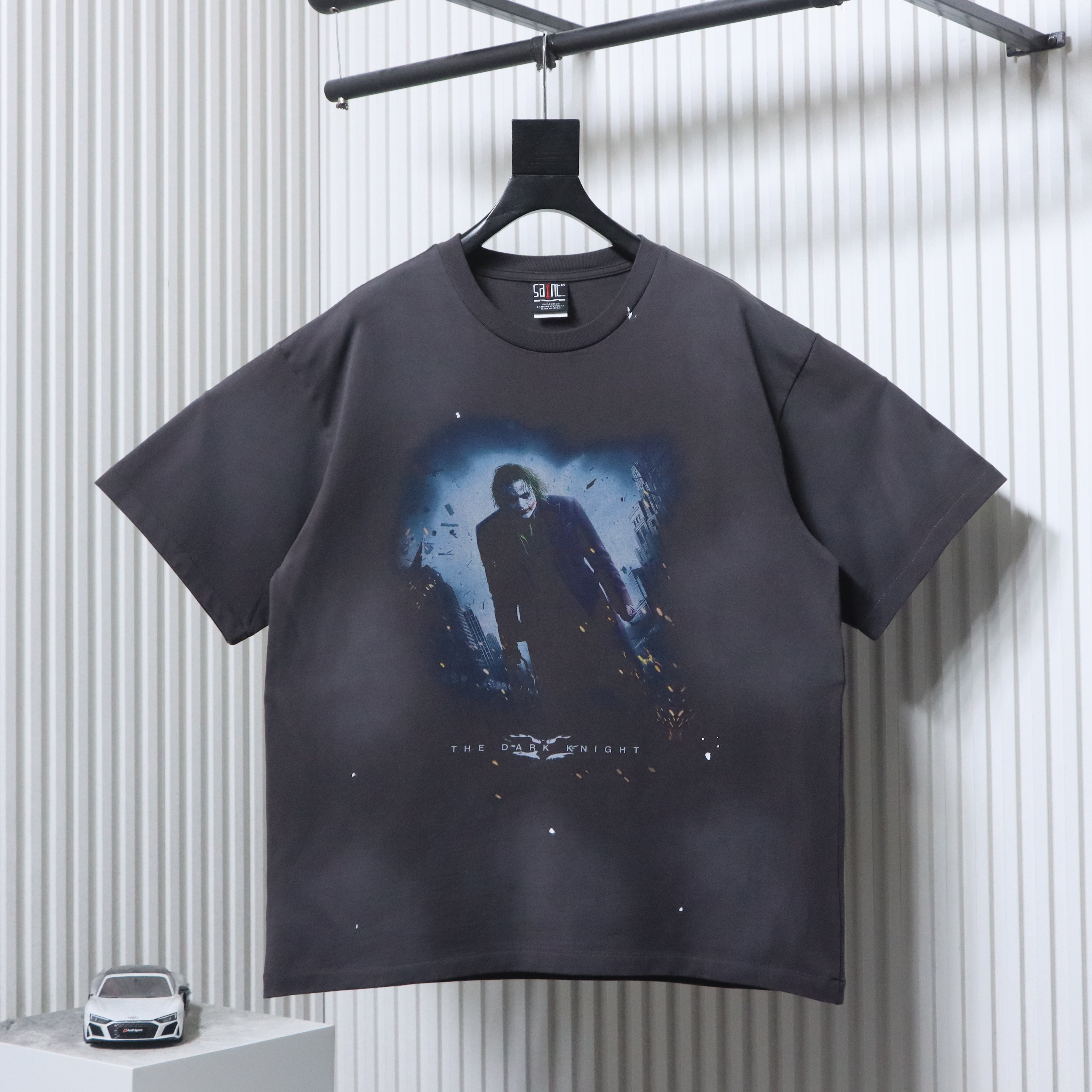 Saint Michael Bat Joker Print T-Shirt YL #170 Black