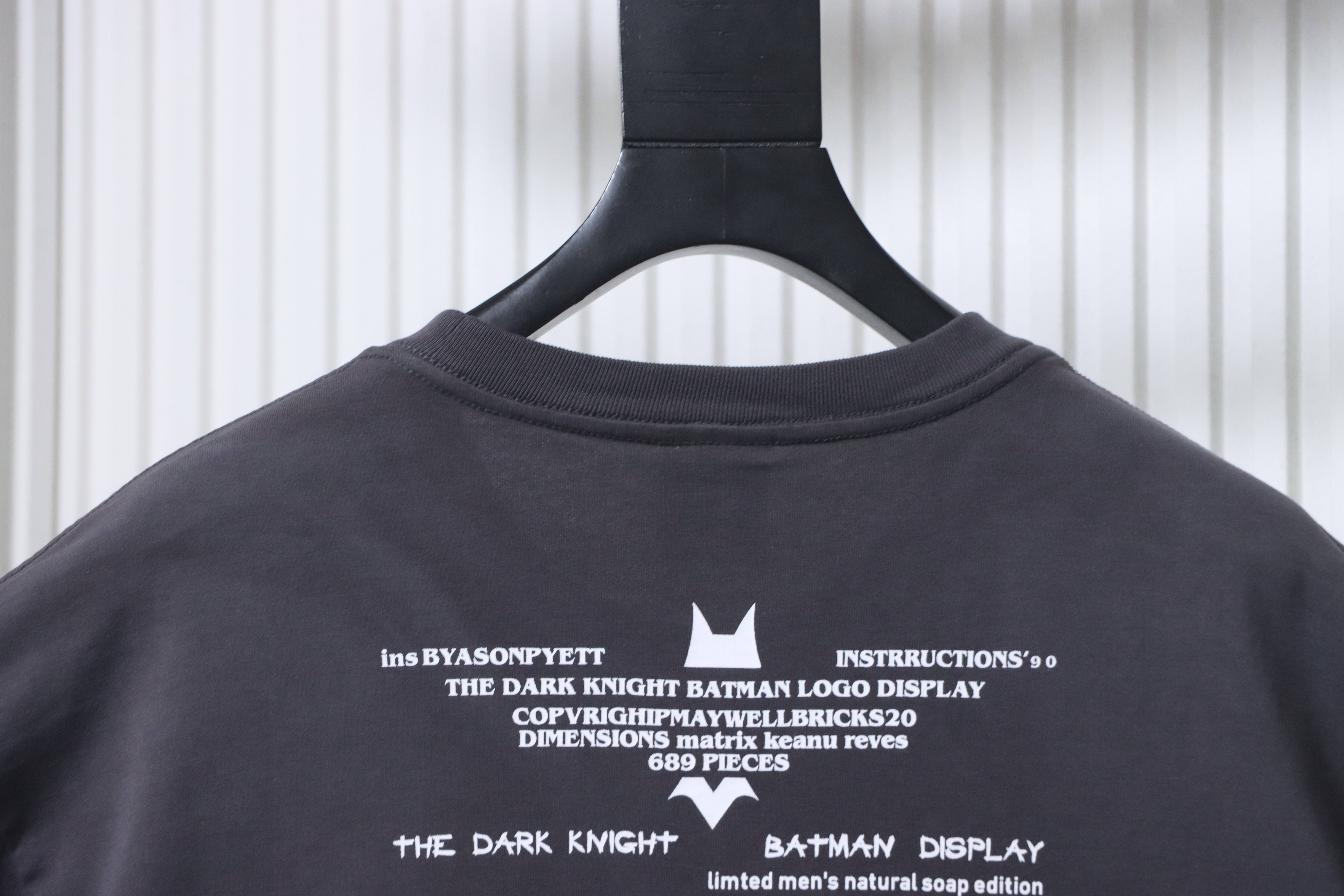 Saint Michael Bat Joker Print T-Shirt YL #170 Black