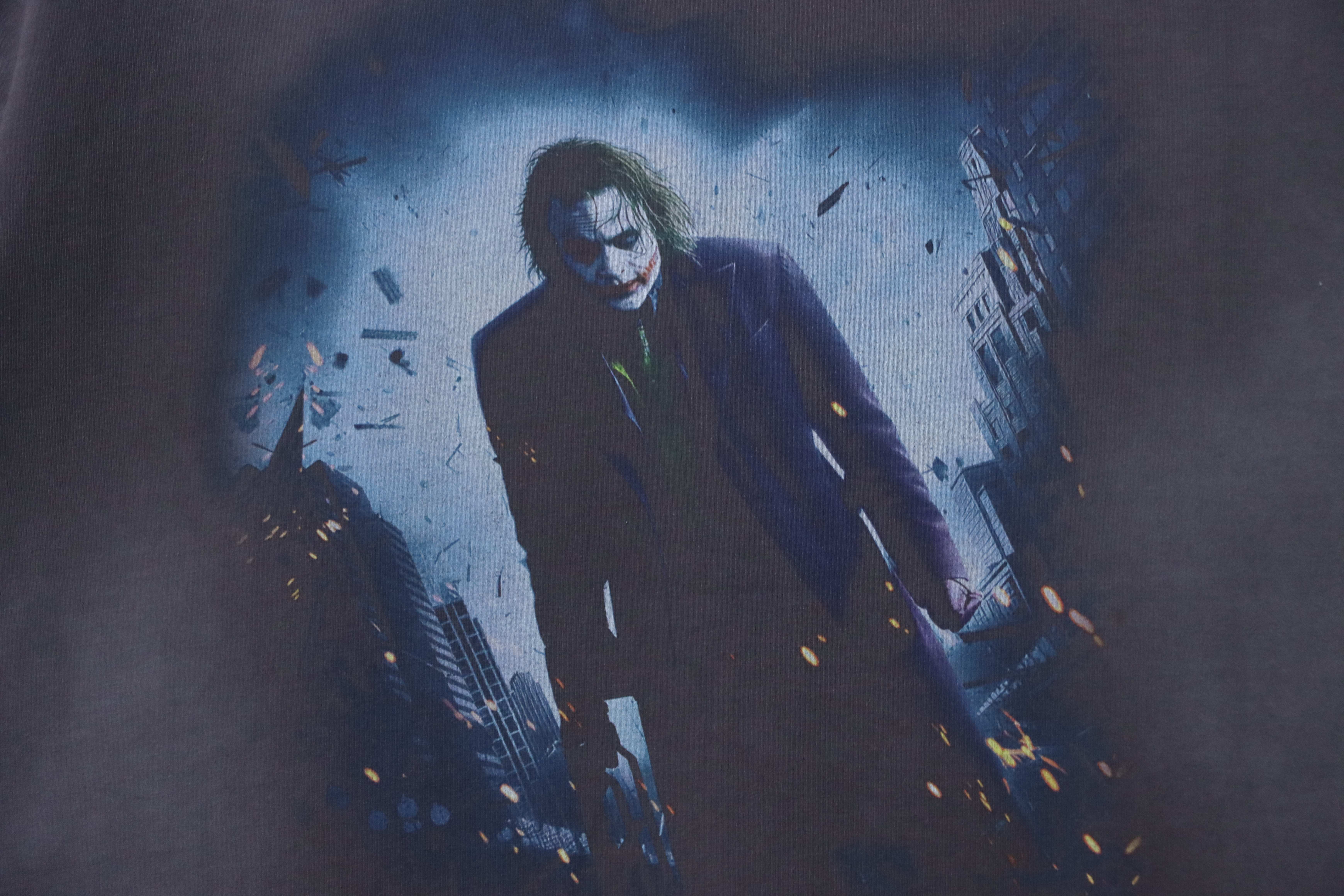 Saint Michael Bat Joker Print T-Shirt YL #170 Black