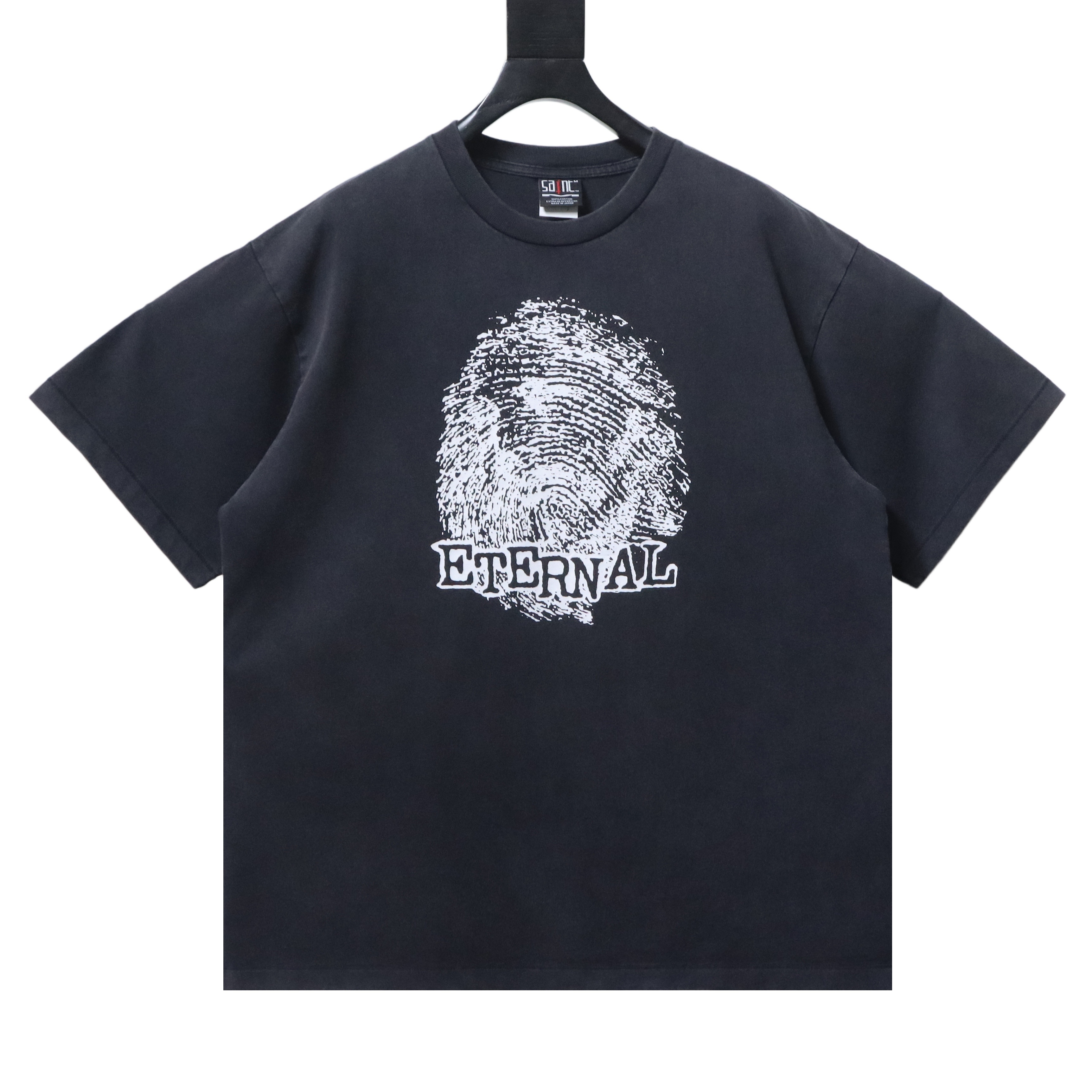 Saint Michael fingerprint print T-shirt YL Black