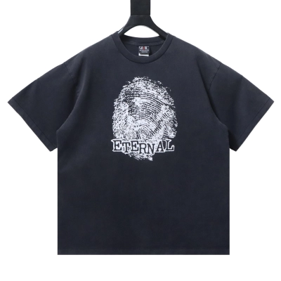 Saint Michael fingerprint print T-shirt YL Black 01