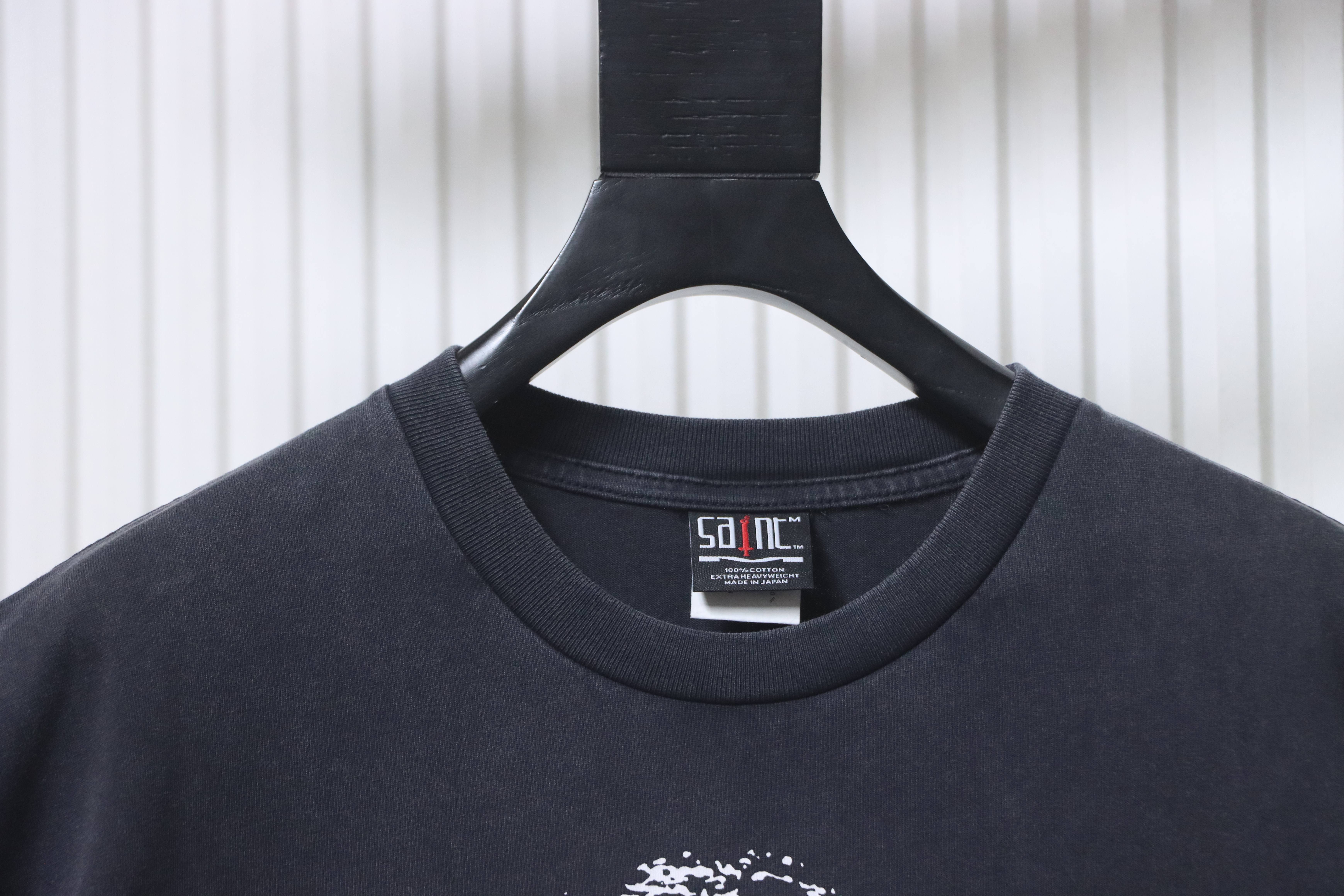 Saint Michael fingerprint print T-shirt YL Black