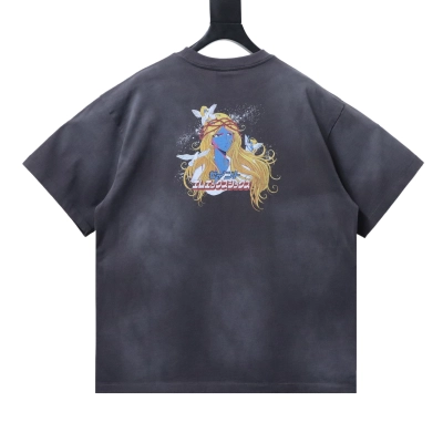 Saint Michael graphic print T-shirt YL#170 Black 02