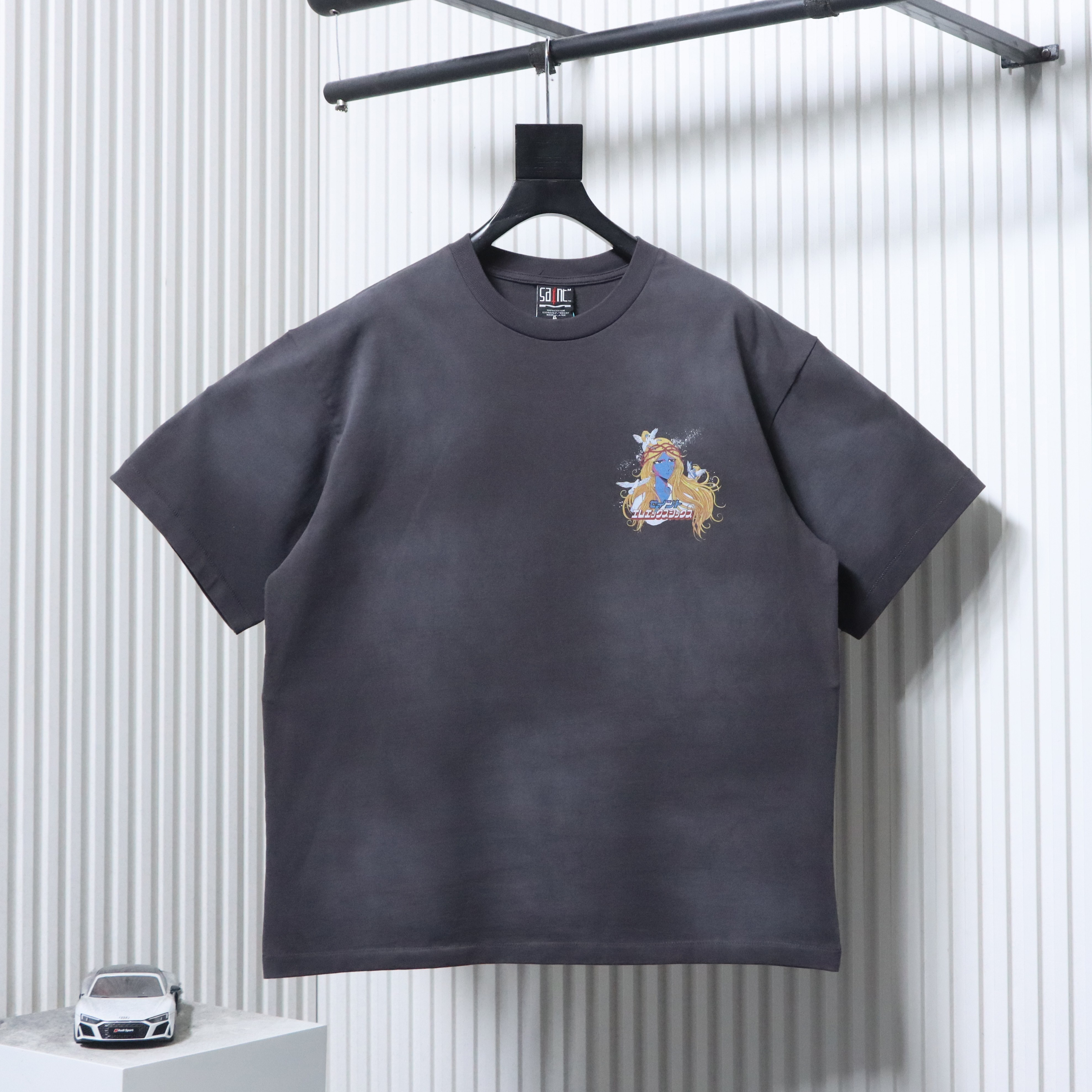 Saint Michael graphic print T-shirt YL#170 Black