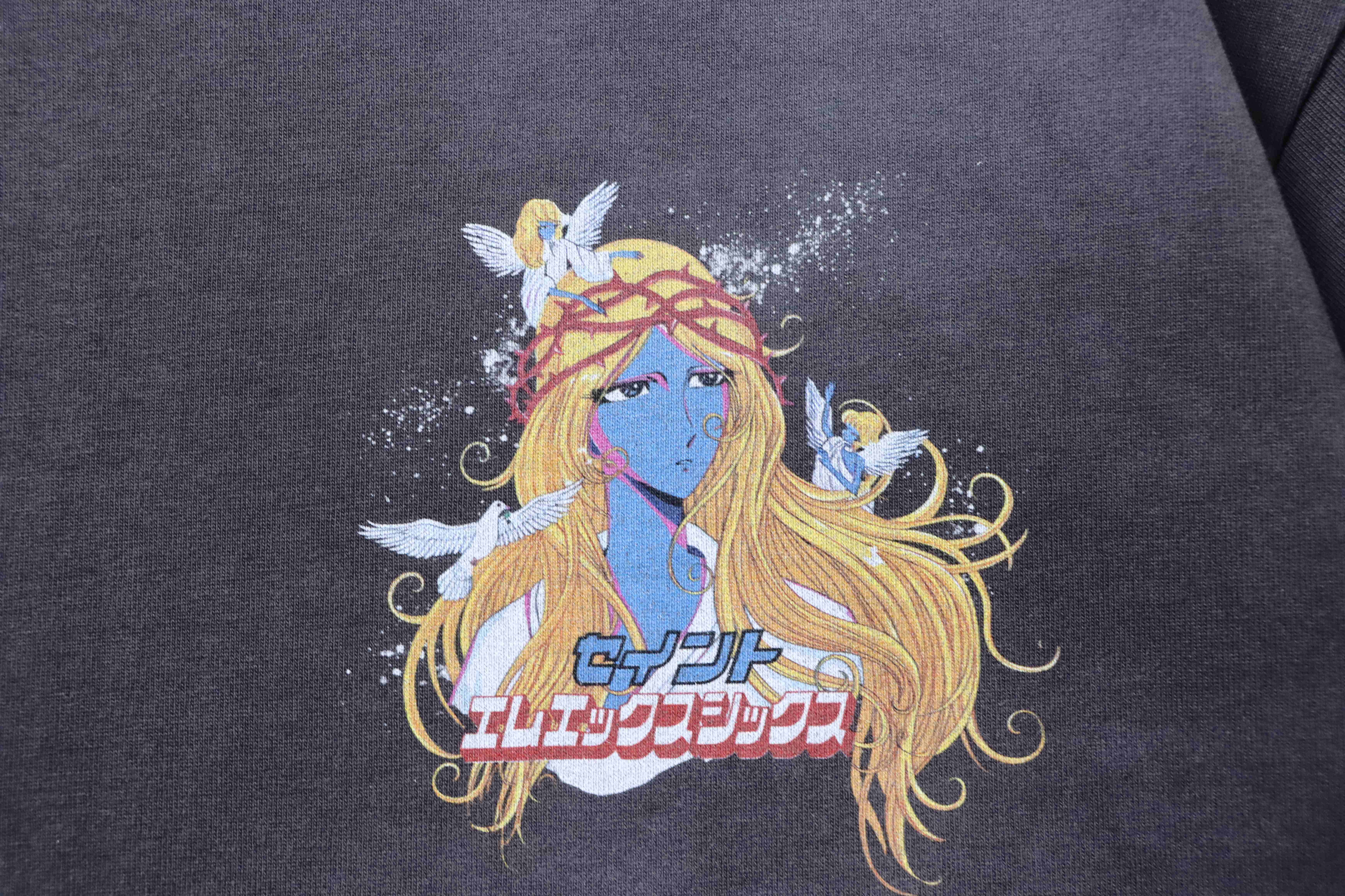 Saint Michael graphic print T-shirt YL#170 Black