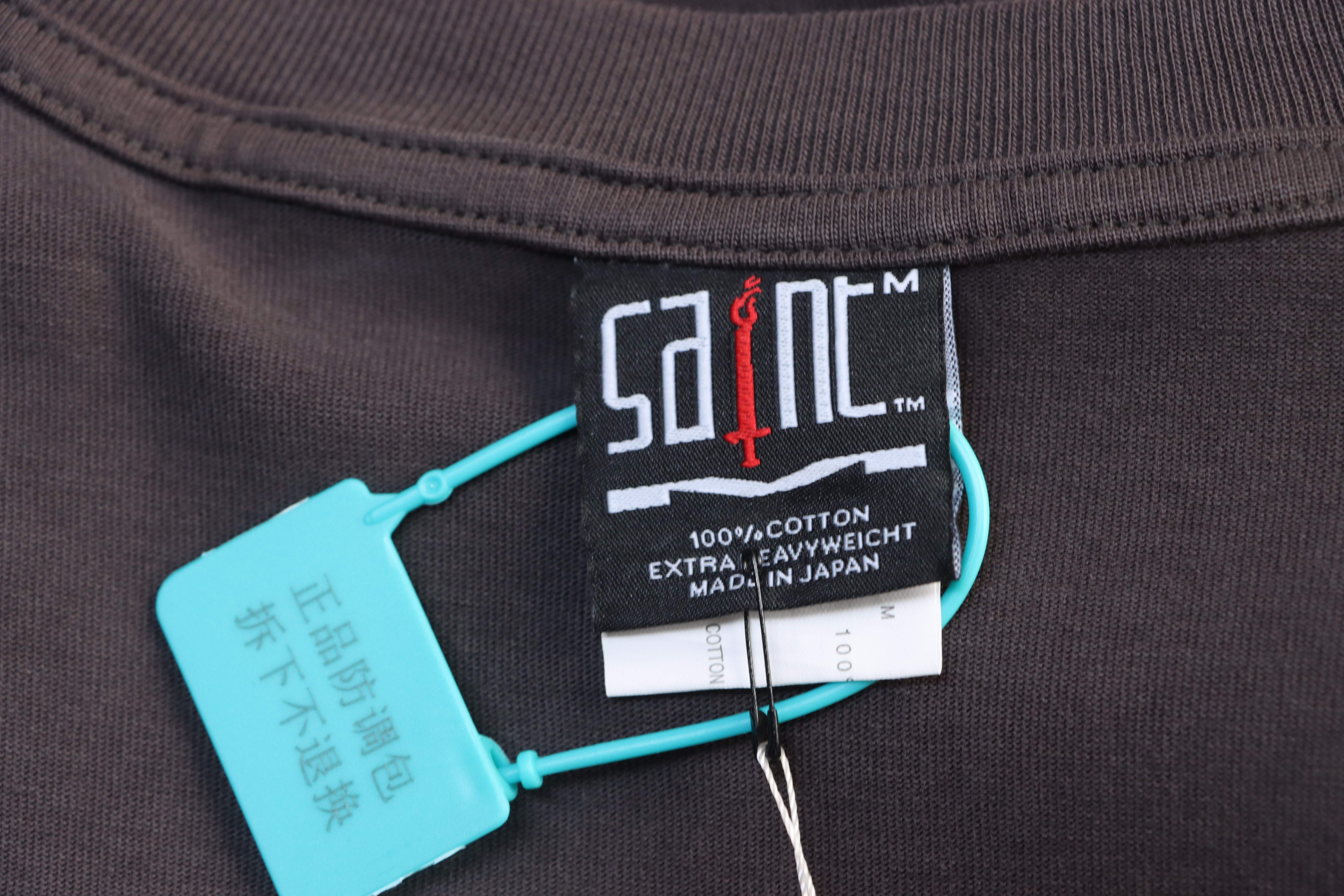 Saint Michael Neighborhood Collaboration Flame Print T-Shirt YL#170 Black