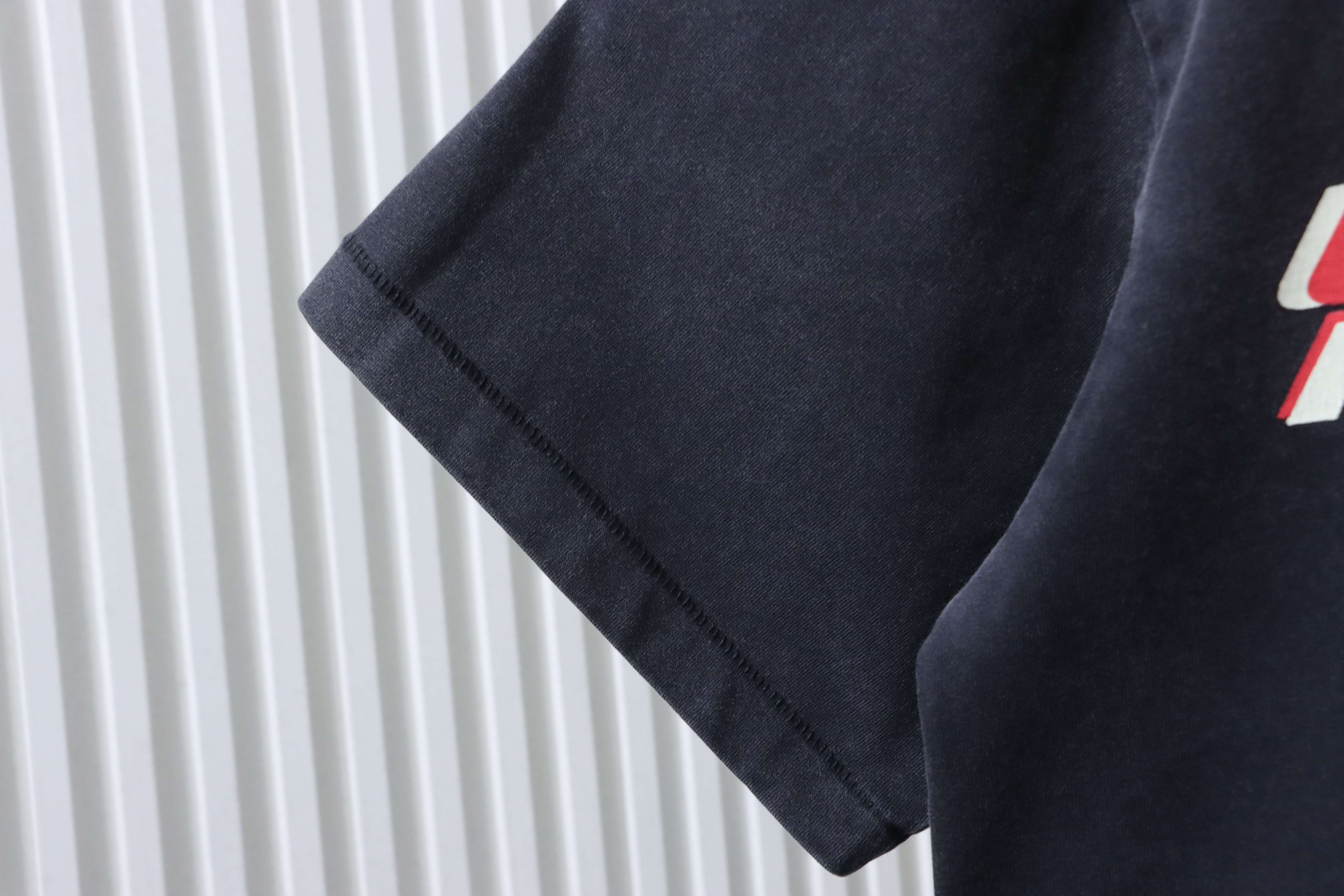 Saint Michael Racing Print T-Shirt YL#170 Black