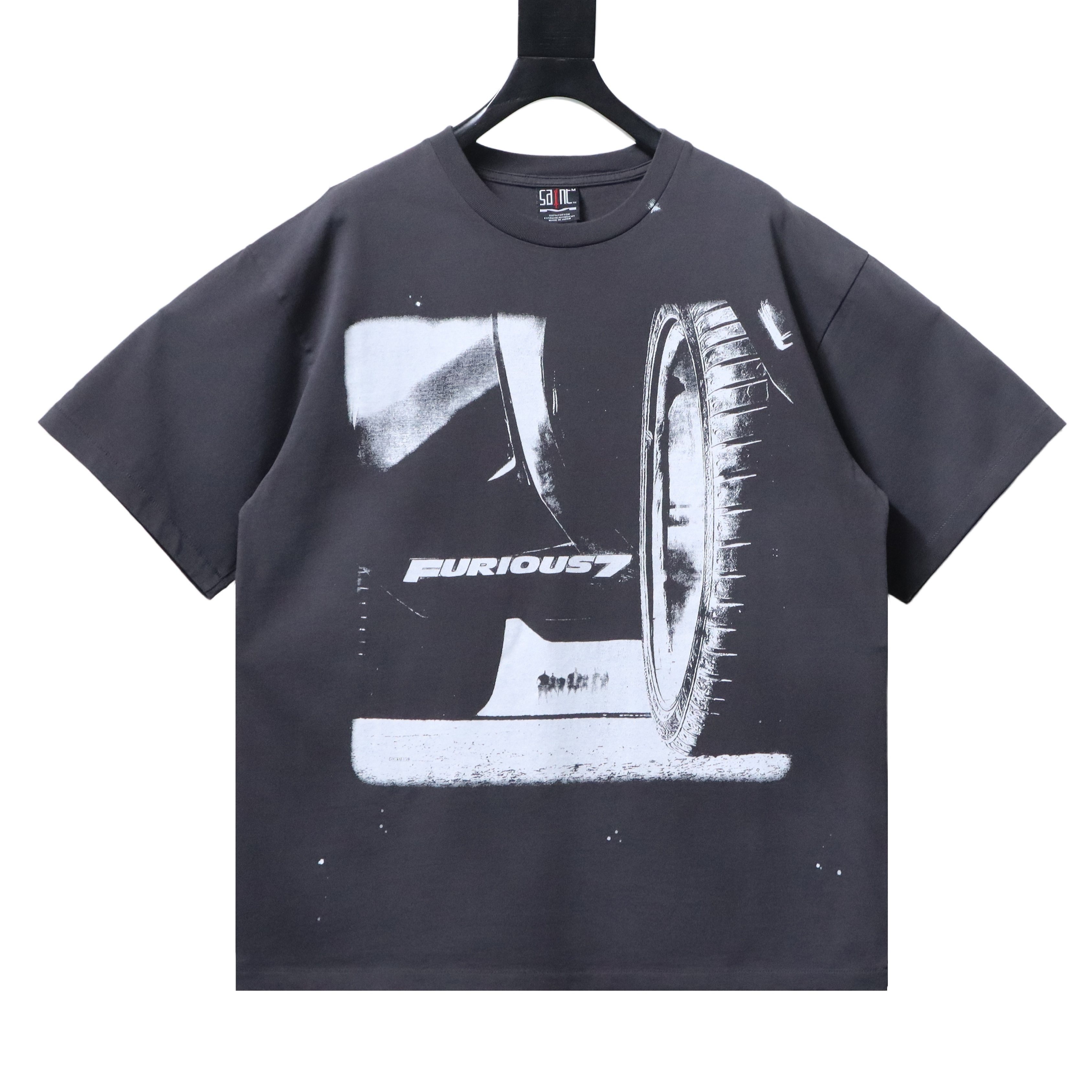 Saint Michael Speed ​​& Furious collaboration tire print T-shirt YL#170 Black