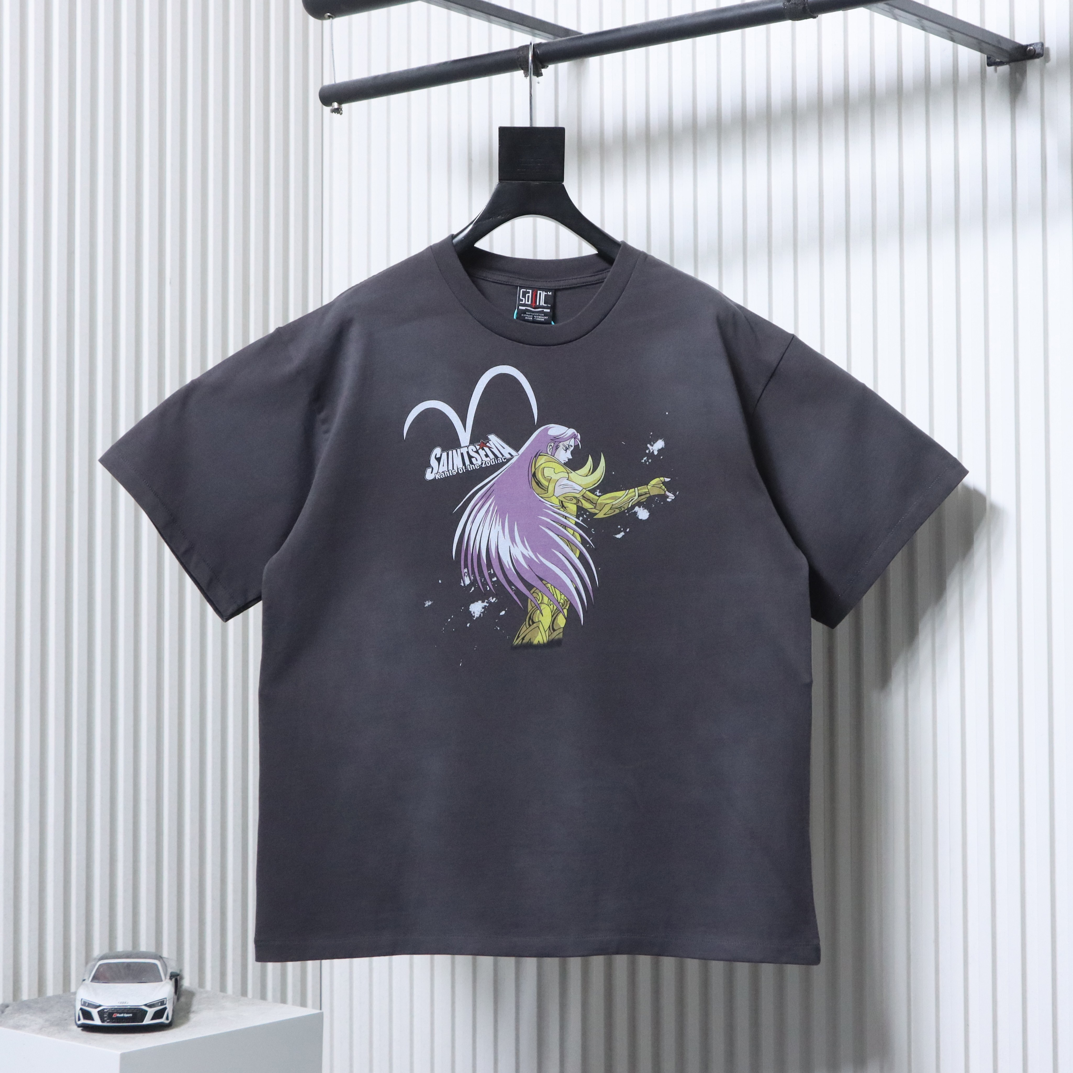 Saint Michael x Saint Seiya Aries Collaboration Printed T-Shirt YL#170 Black