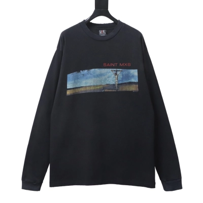 Saint Michael Religious Landscape Long Sleeve YL #200 Black 01