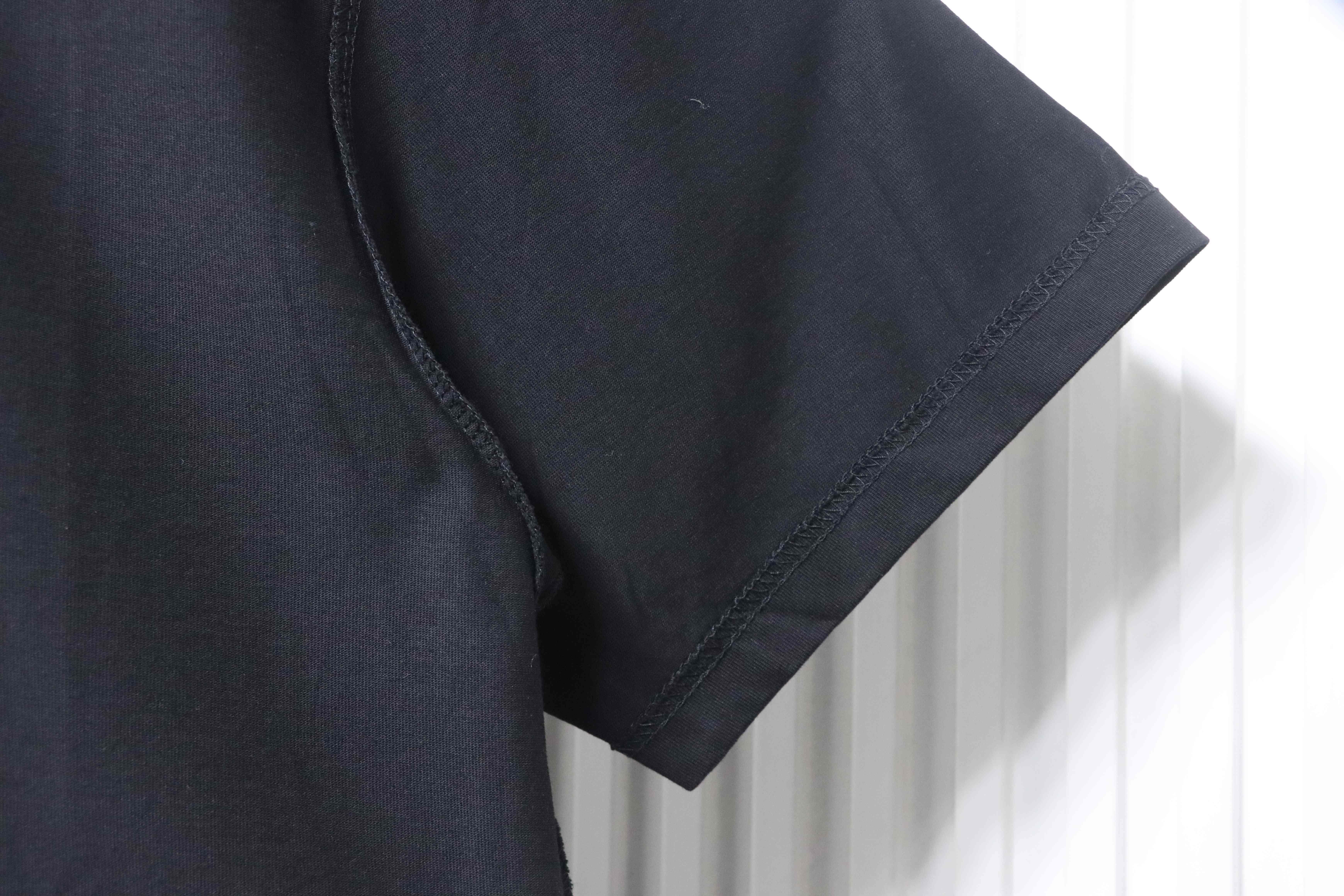 Balenciaga 24ss Chest ebay Embroidered T-Shirt YL#140 Black