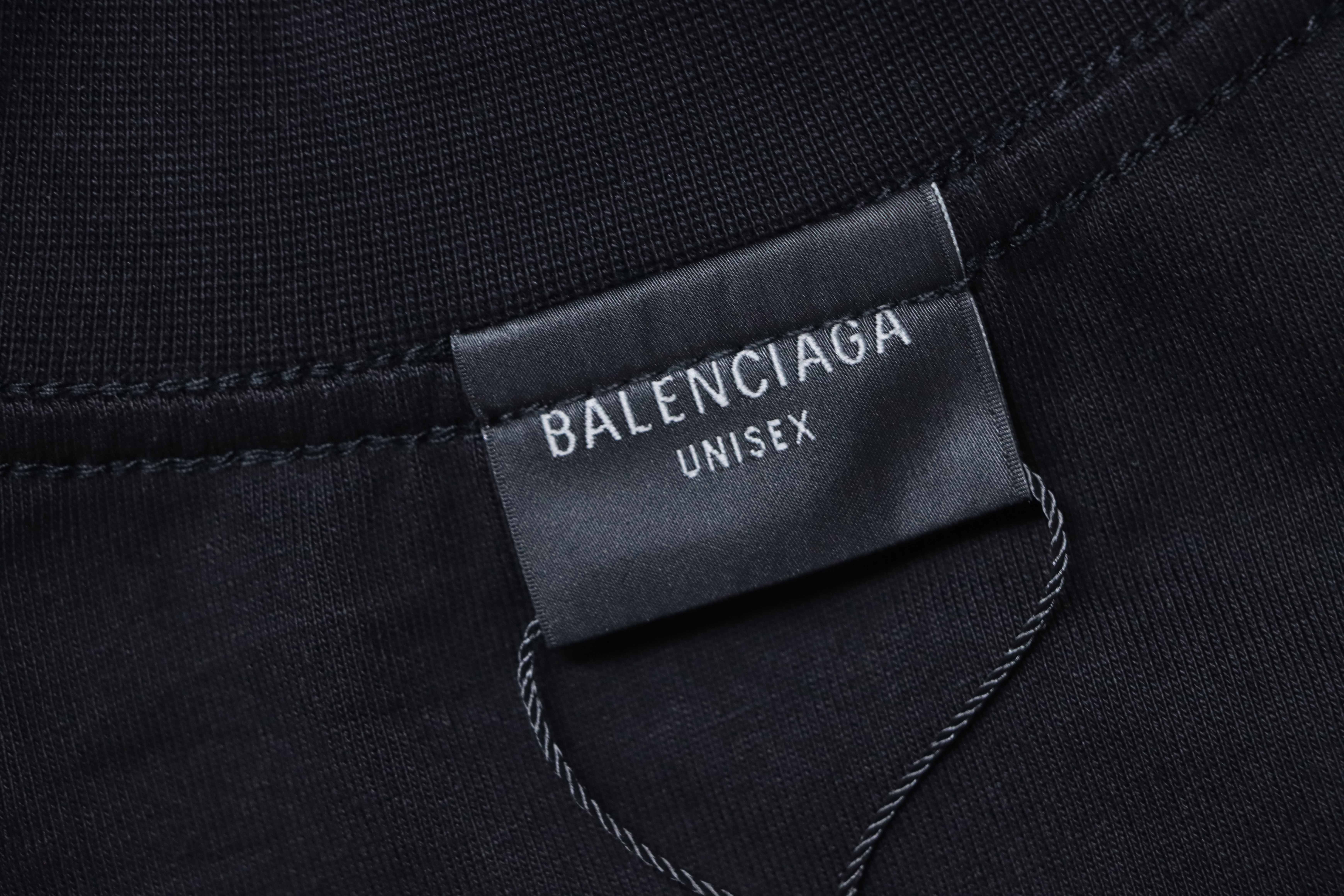 Balenciaga 24ss Chest ebay Embroidered T-Shirt YL#140 Black