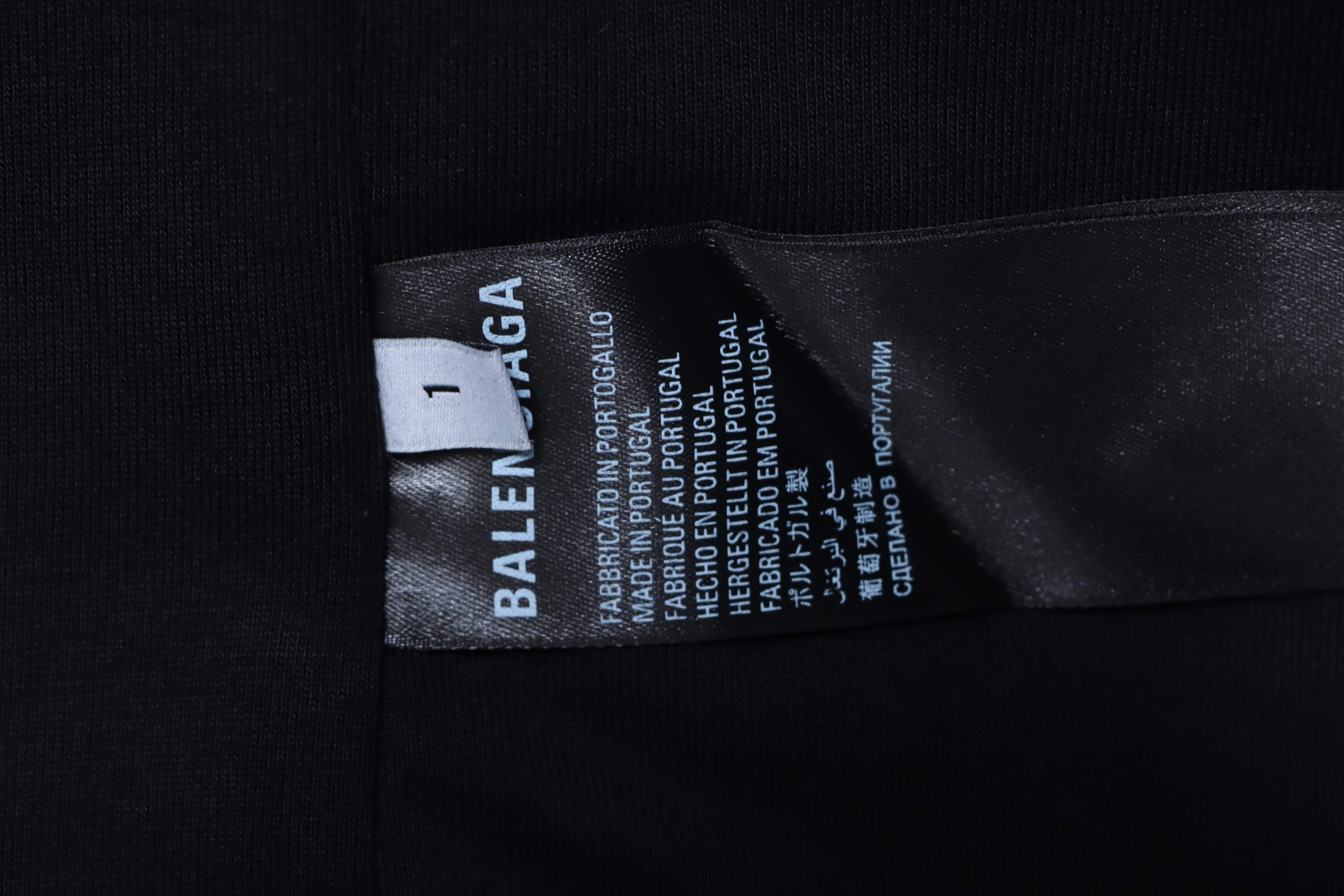 Balenciaga 24ss Chest ebay Embroidered T-Shirt YL#140 Black