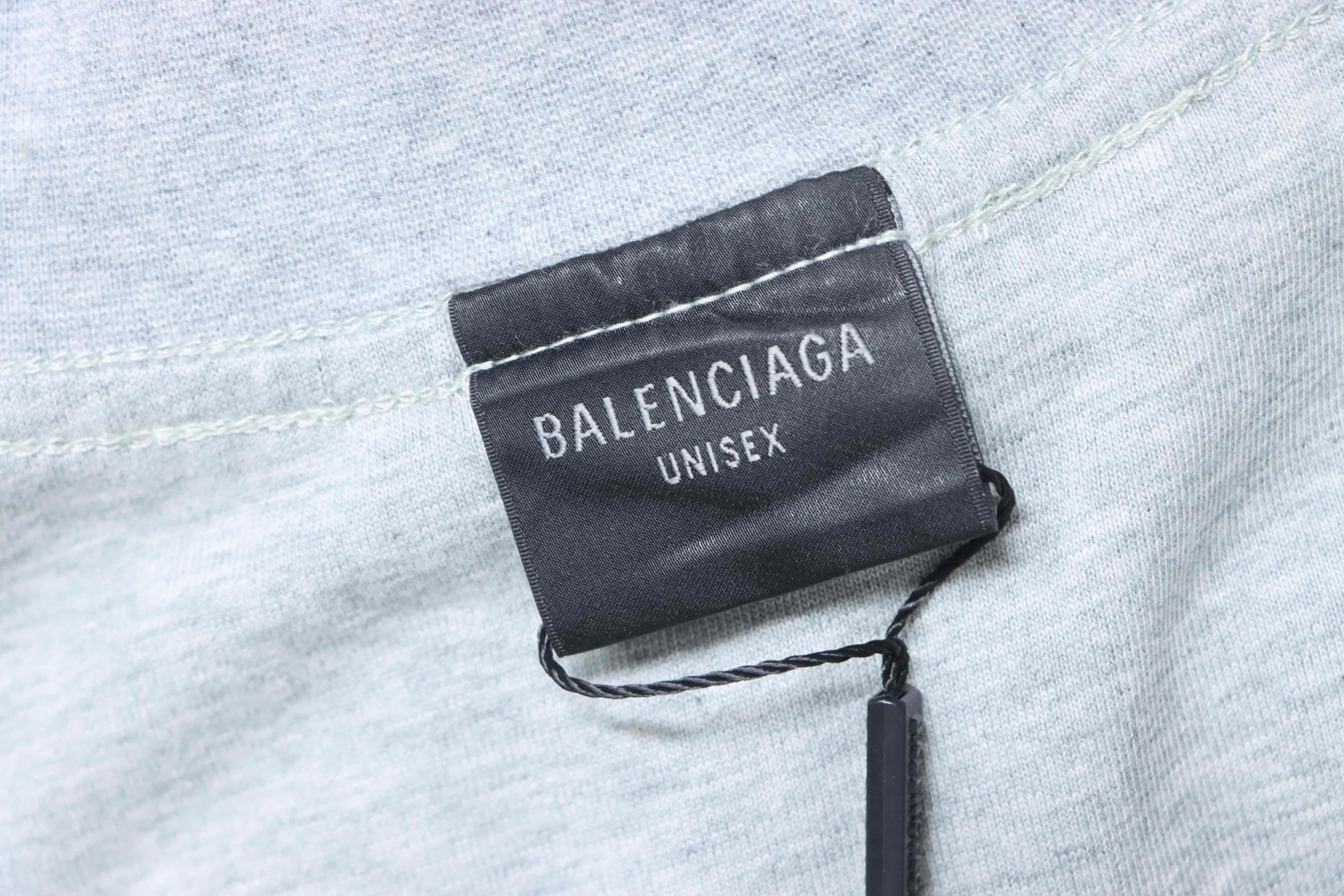 Balenciaga 24ss Chest ebay Embroidered T-Shirt YL#140 Grey
