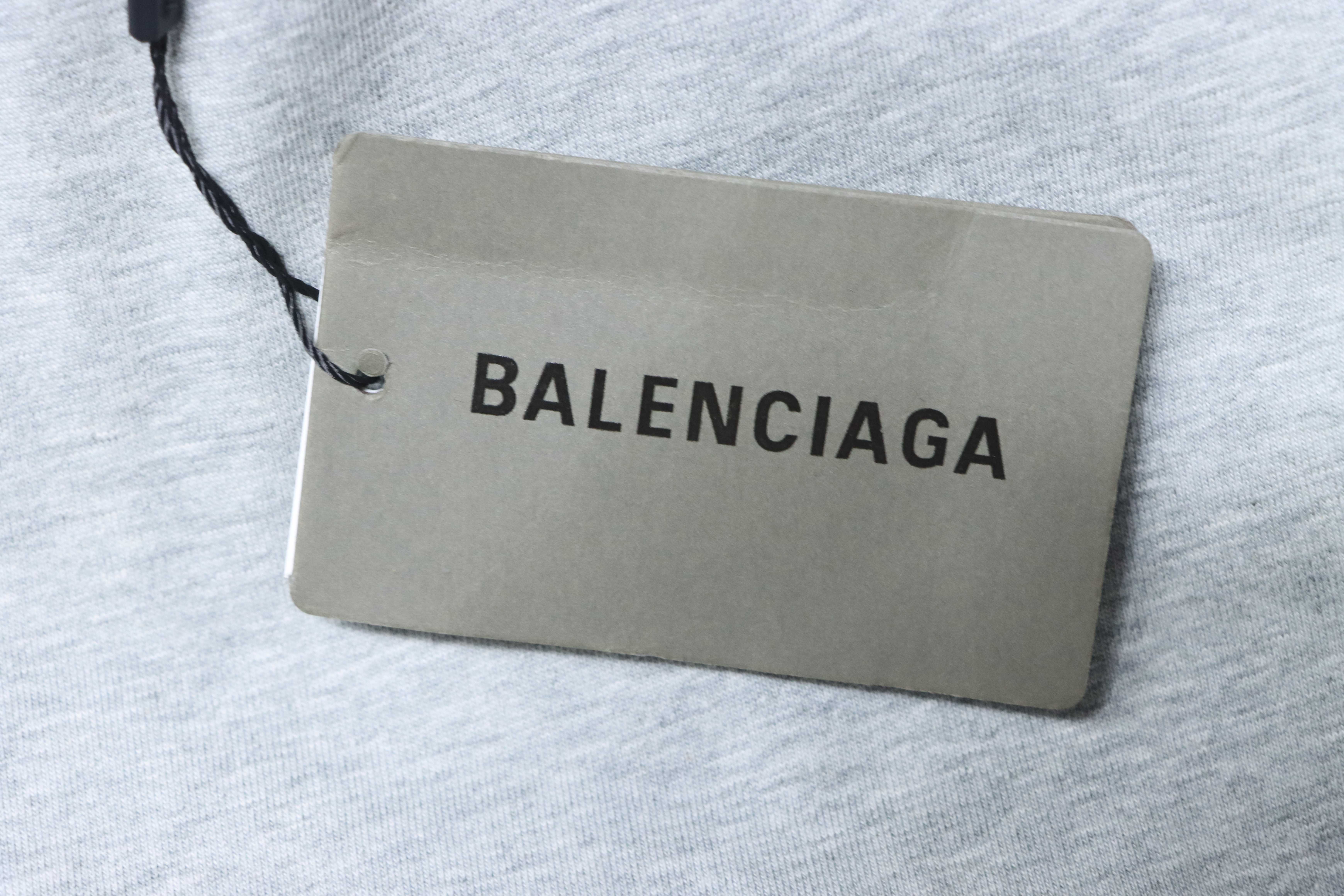 Balenciaga 24ss Chest ebay Embroidered T-Shirt YL#140 Grey
