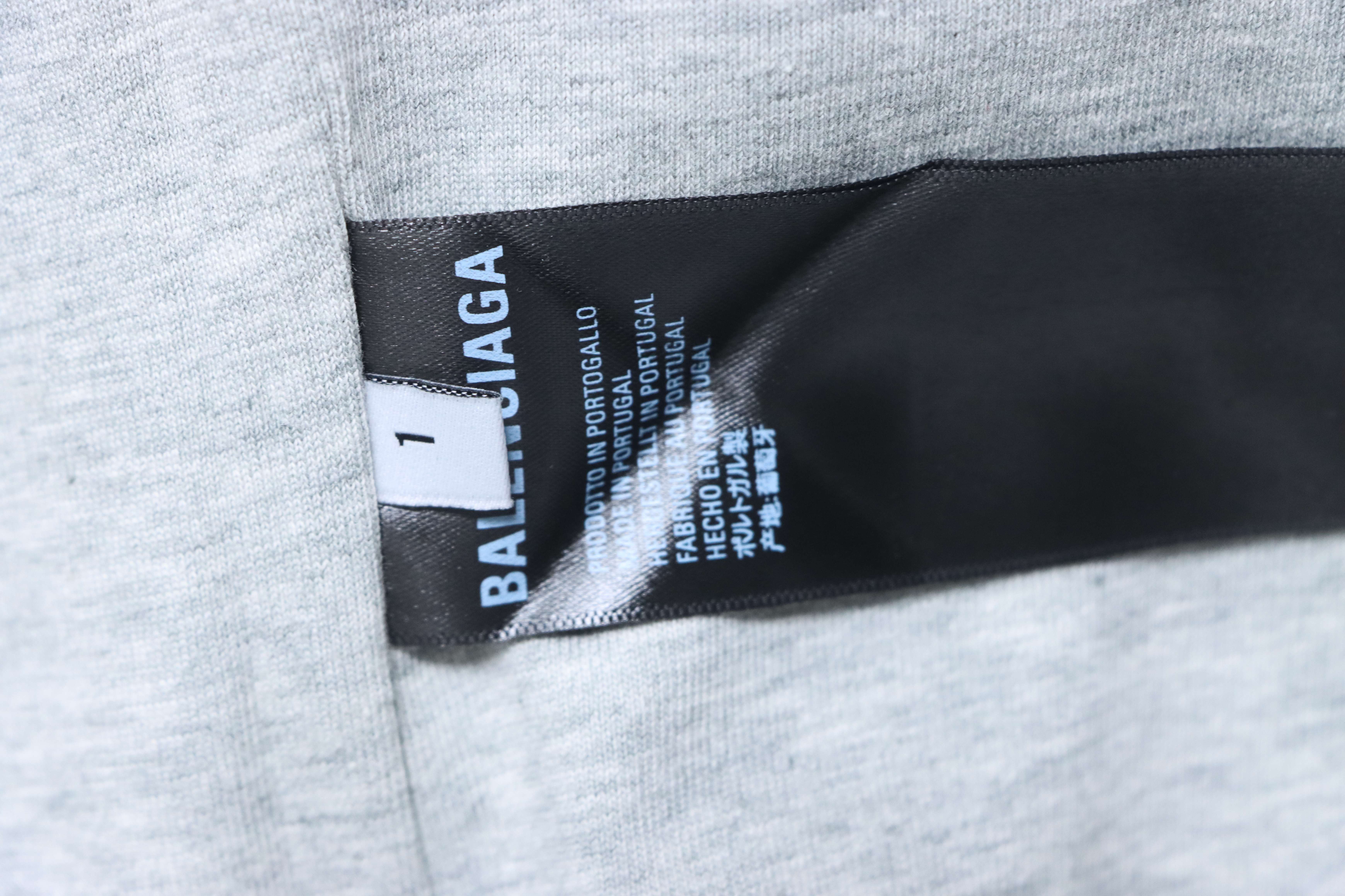 Balenciaga 24ss Chest ebay Embroidered T-Shirt YL#140 Grey