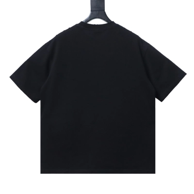 Balenciaga 25ss Lock-on Letter Embroidery Inkjet T-shirt YL#140 Black 02