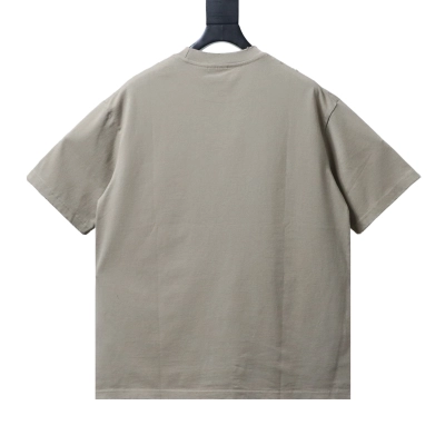 Balenciaga 25ss Lock-on Letter Embroidery Inkjet T-Shirt YL#140 Brown 02