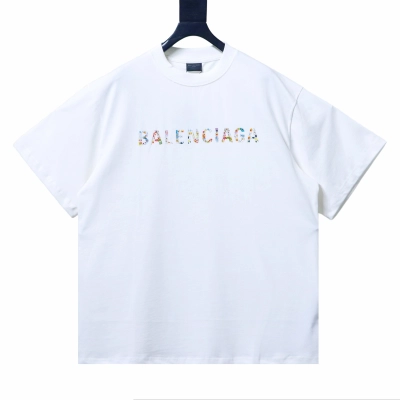 Balenciaga 25ss Sunflower Textured Seam T-Shirt YL#160 White 02