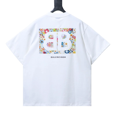 Balenciaga 25ss Sunflower Textured Seam T-Shirt YL#160 White 01
